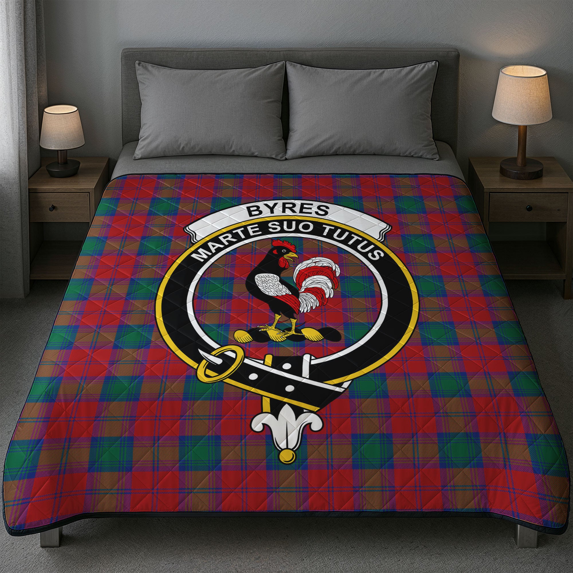 Byres Tartan Crest Quilt