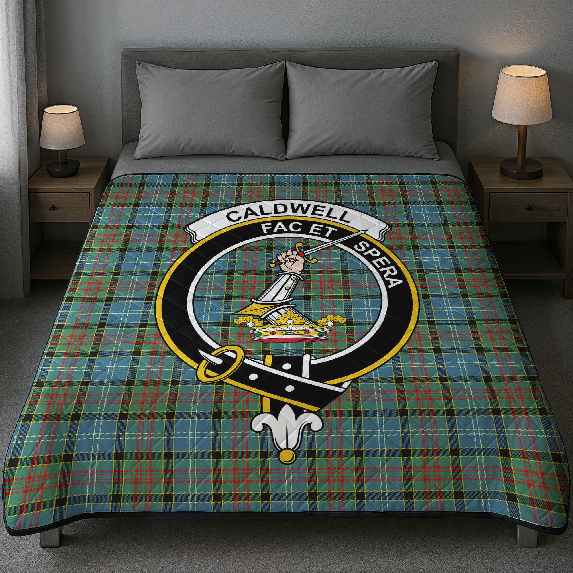 Caldwell Tartan Crest Quilt