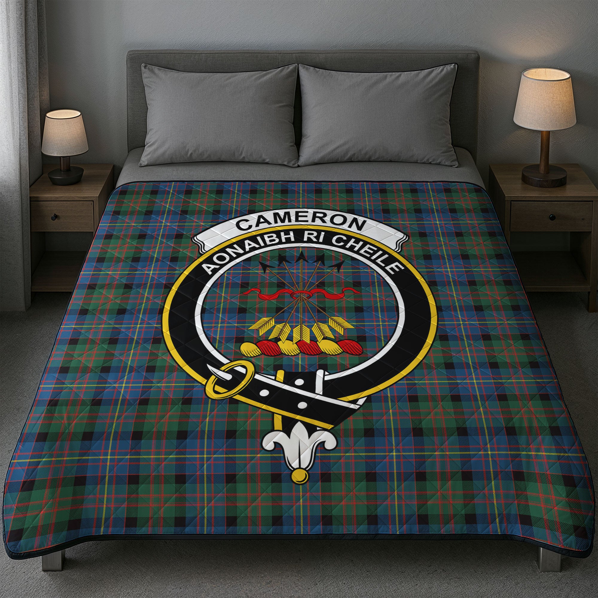 Cameron of Erracht Ancient Tartan Crest Quilt