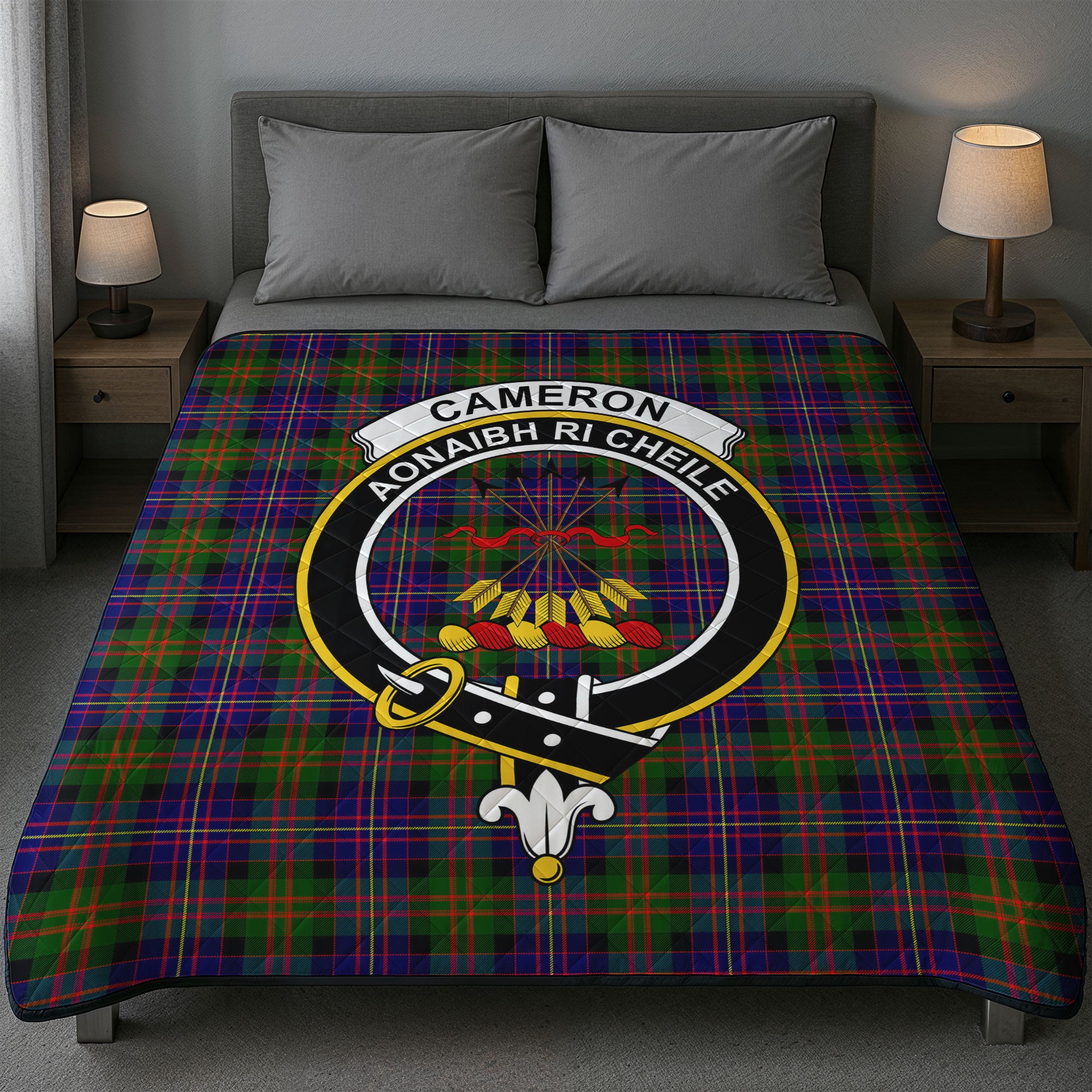 Cameron of Erracht Modern Tartan Crest Quilt