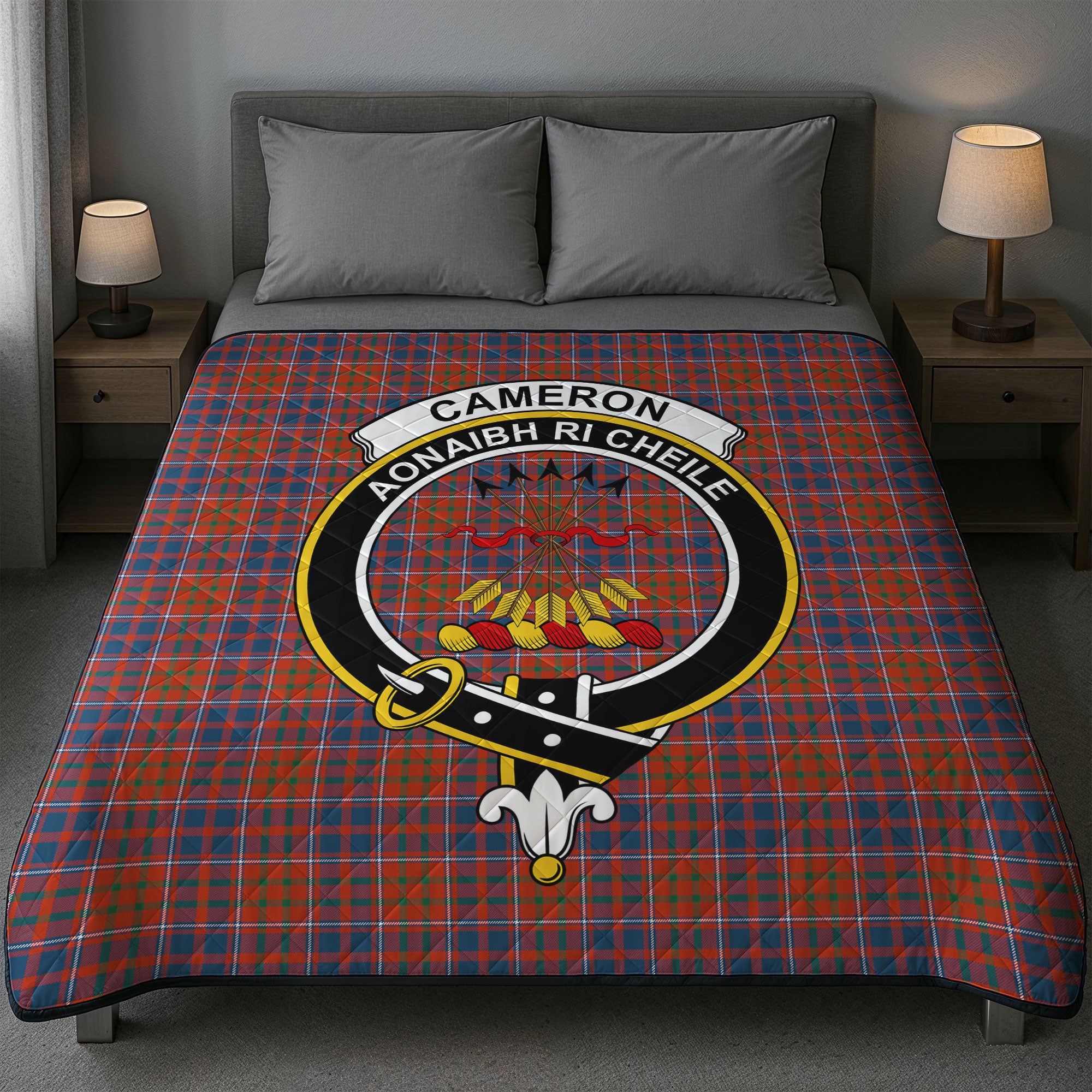 Cameron of Lochiel Ancient Tartan Crest Quilt