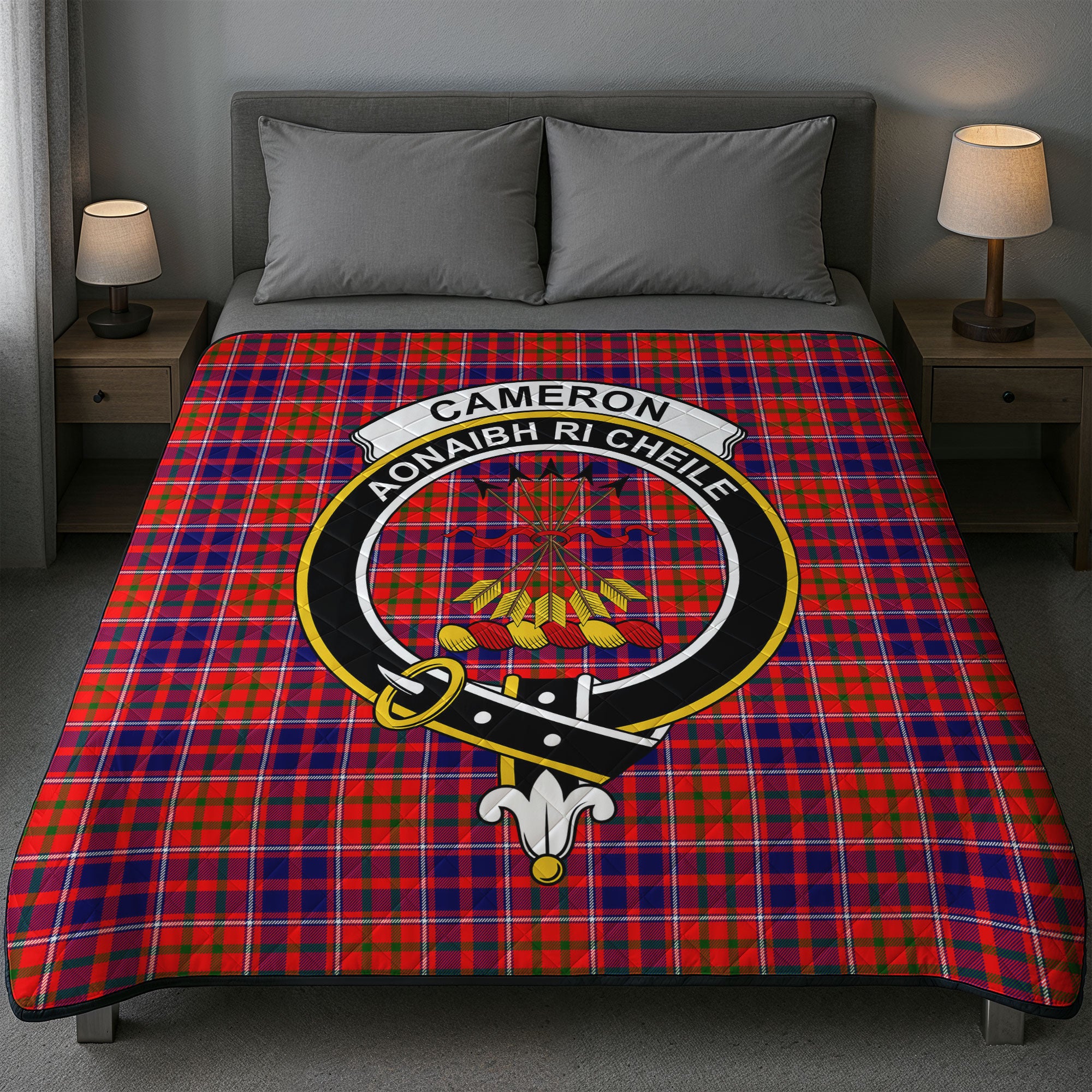 Cameron of Lochiel Modern Tartan Crest Quilt