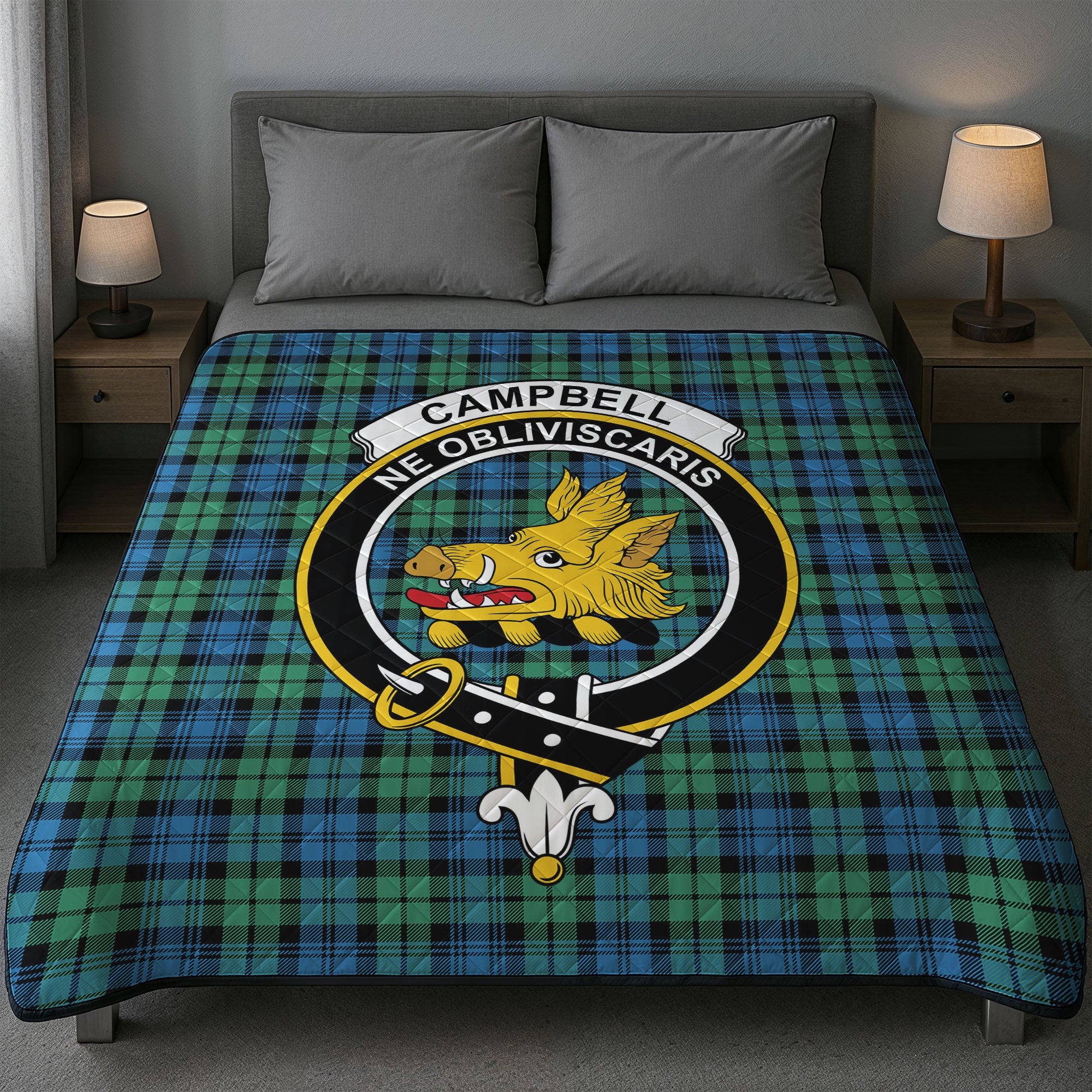 Campbell Ancient 01 Tartan Crest Quilt