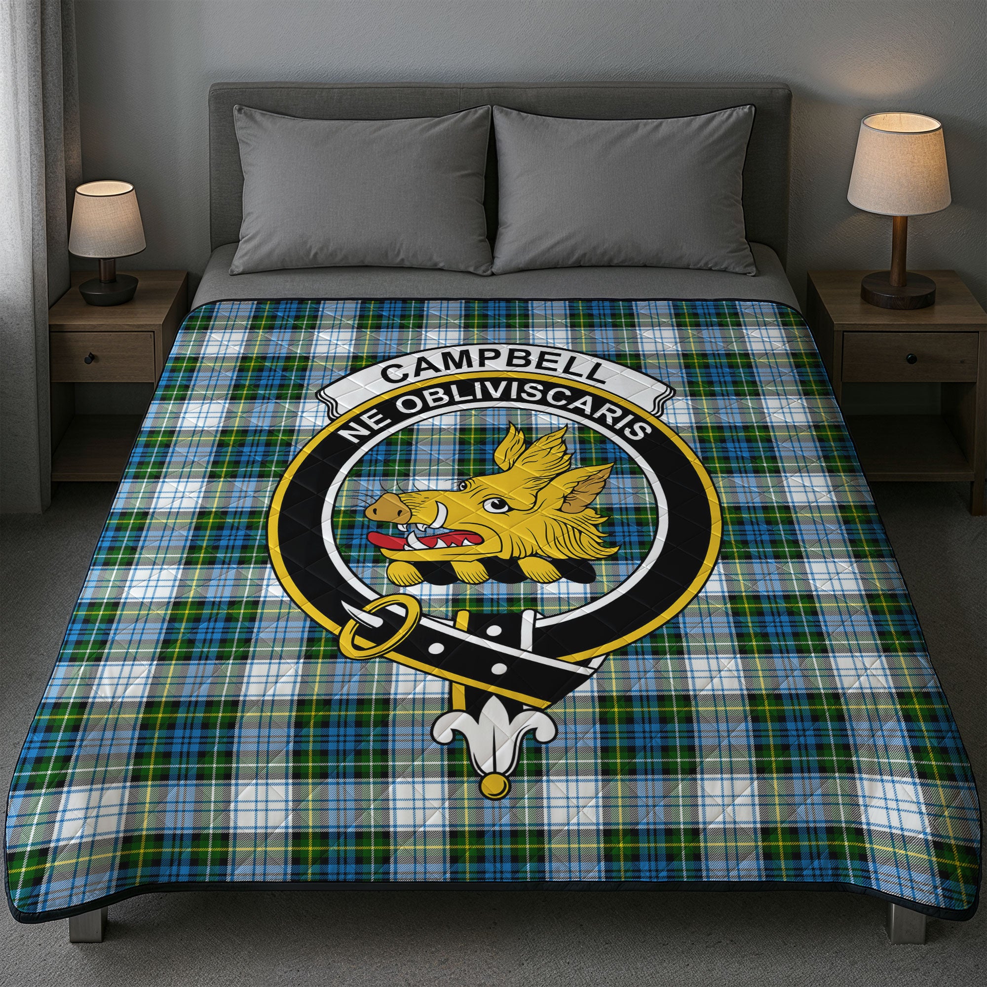 Campbell Dress Tartan Crest Quilt