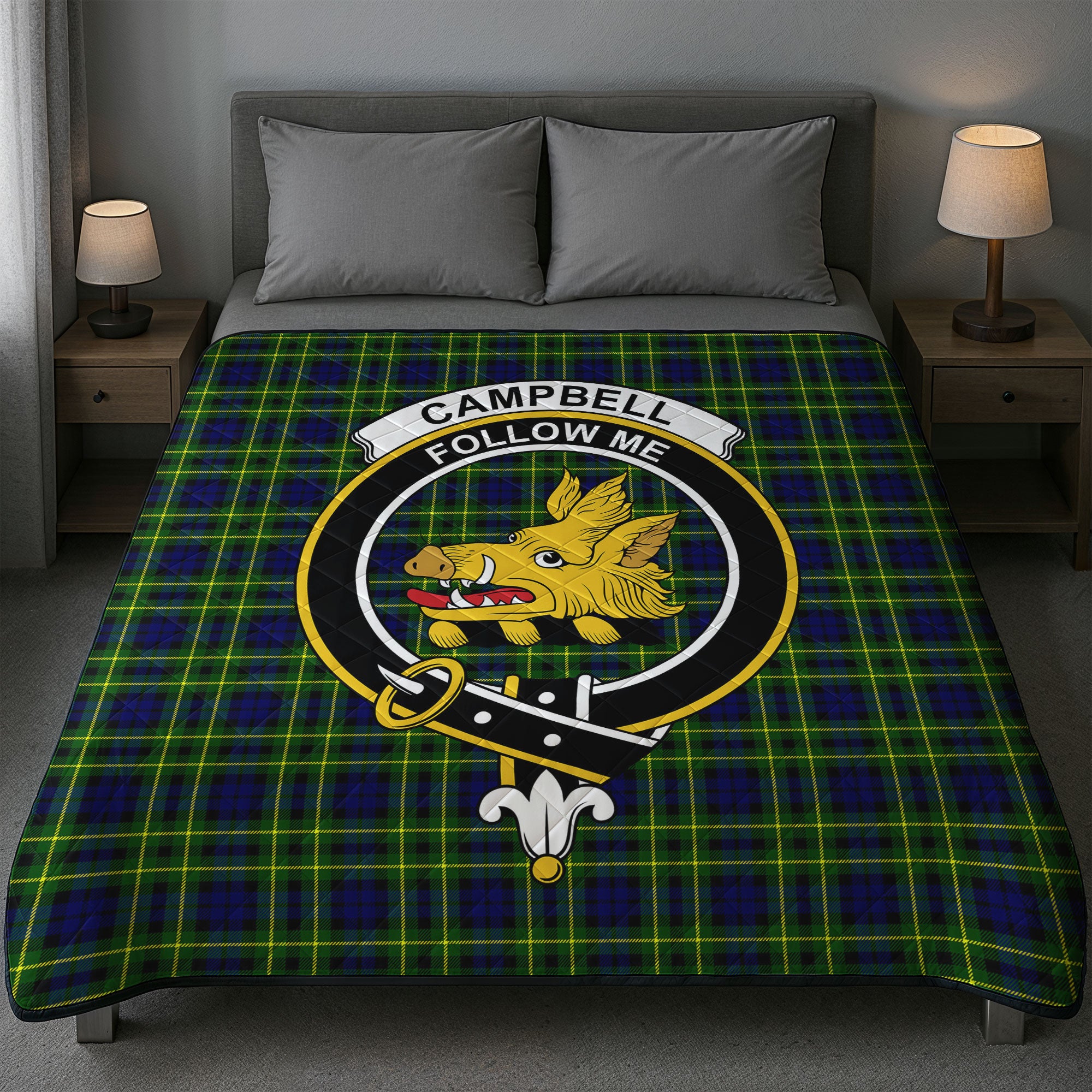 Campbell of Breadalbane Modern Tartan Crest Quilt