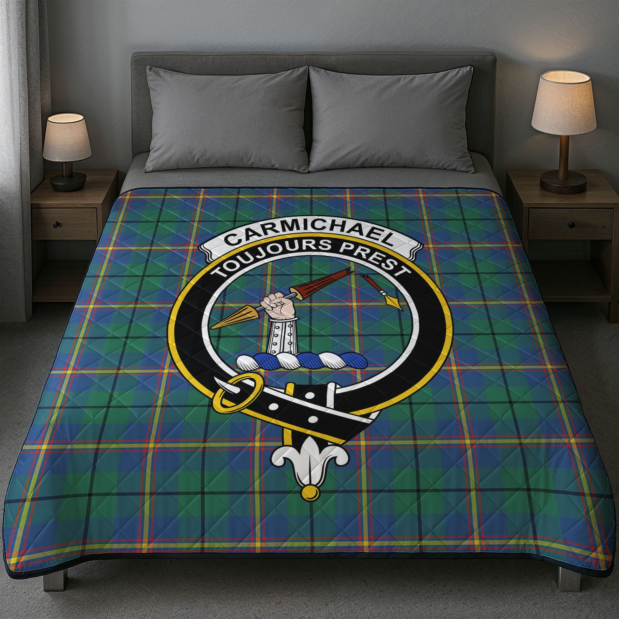 Carmichael Ancient Tartan Crest Quilt