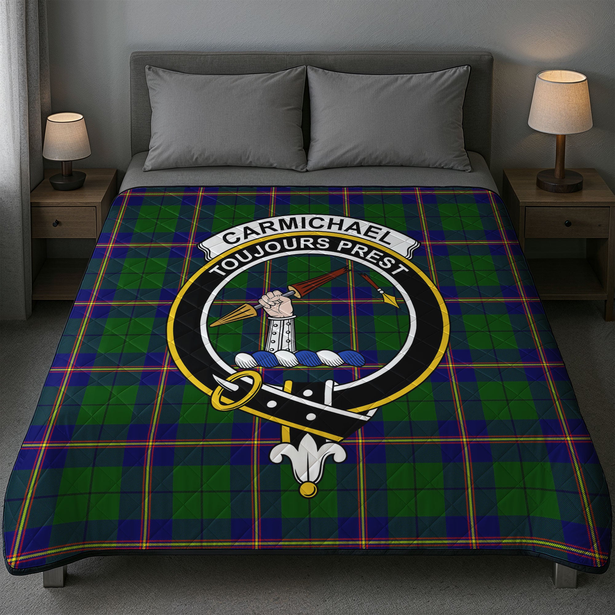 Carmichael Modern Tartan Crest Quilt