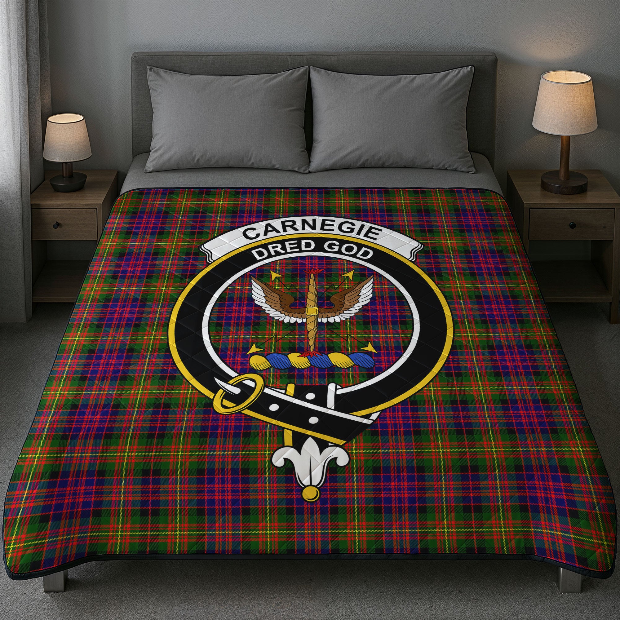 Carnegie Modern Tartan Crest Quilt