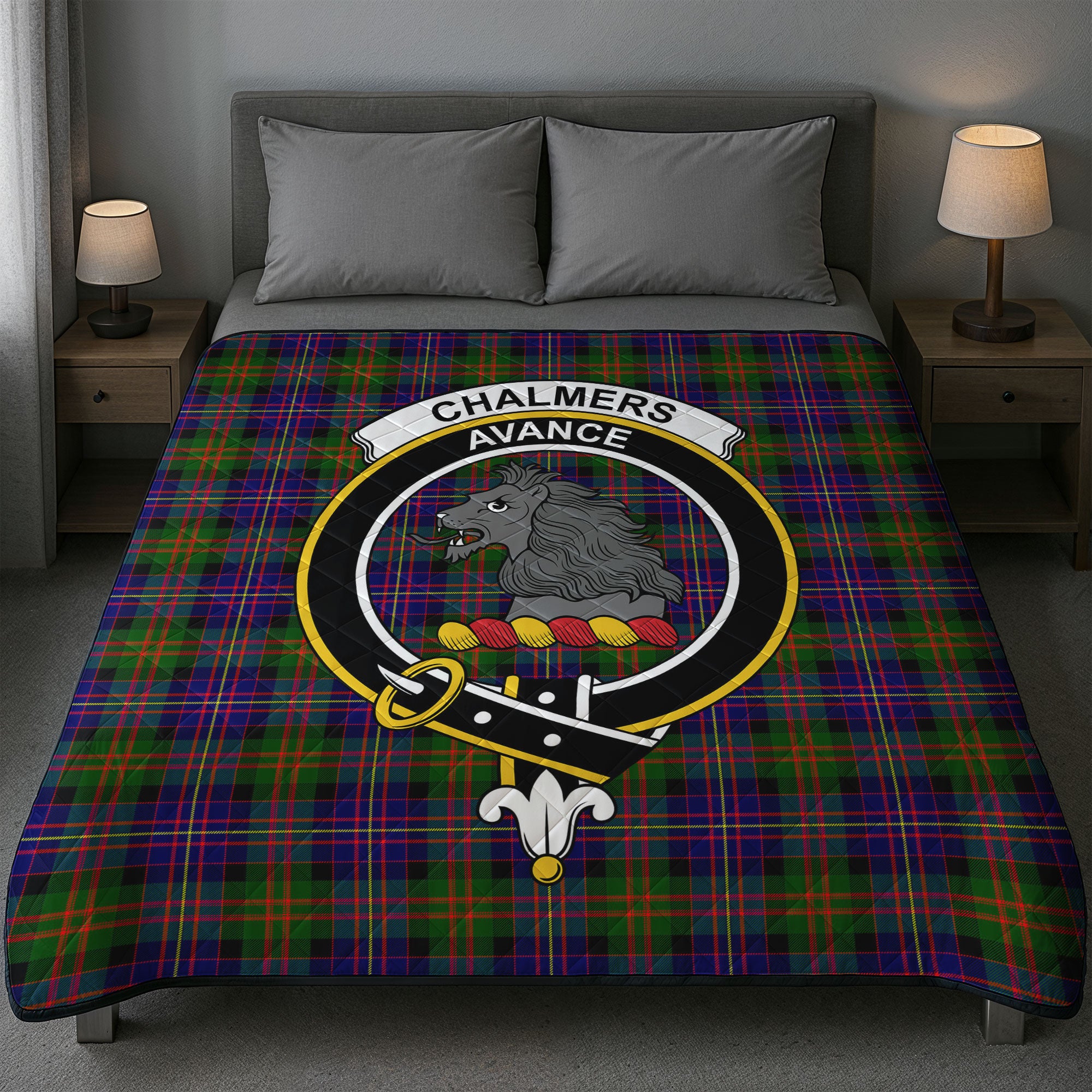 Chalmers Tartan Crest Quilt