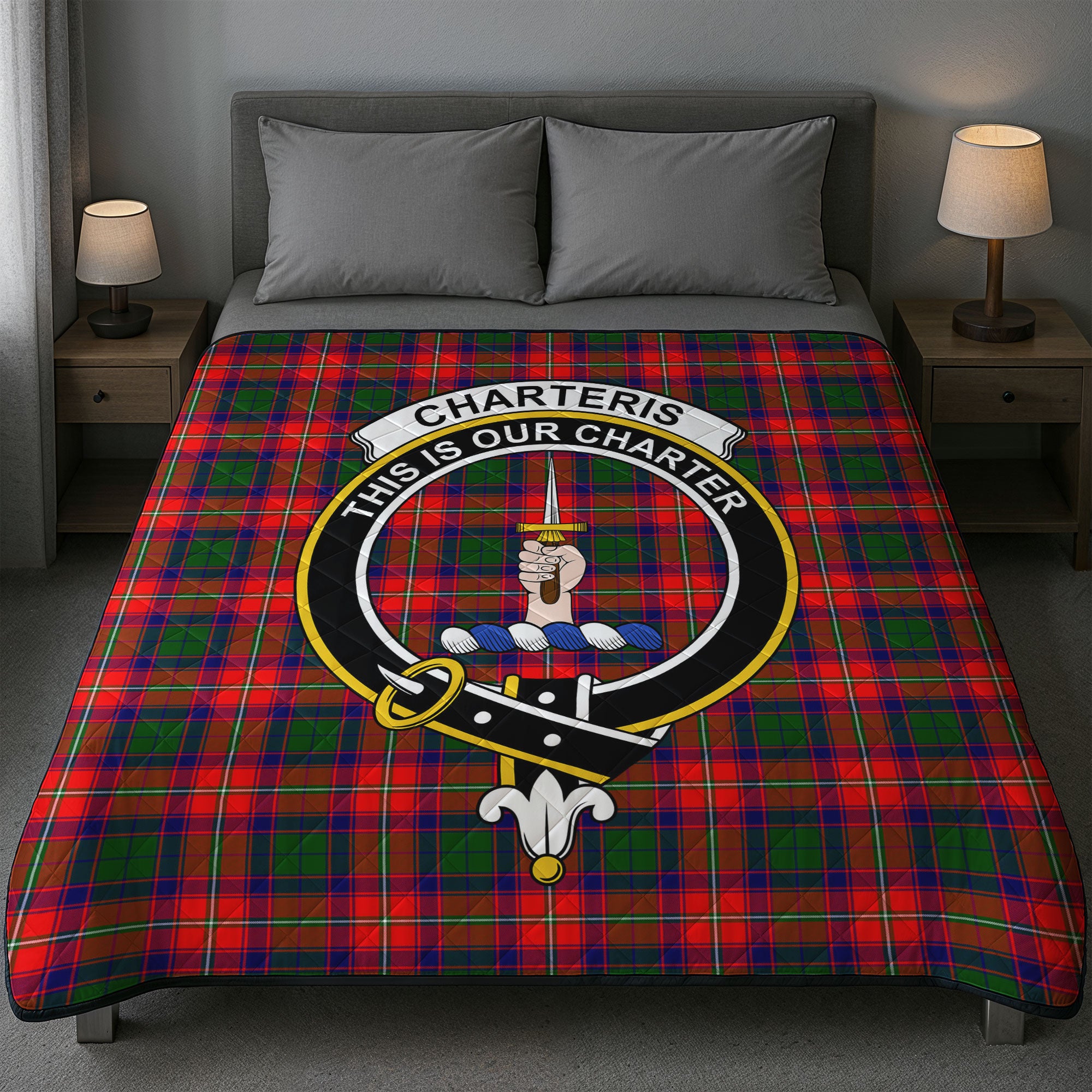 Charteris (Earl of Wemyss) Tartan Crest Quilt
