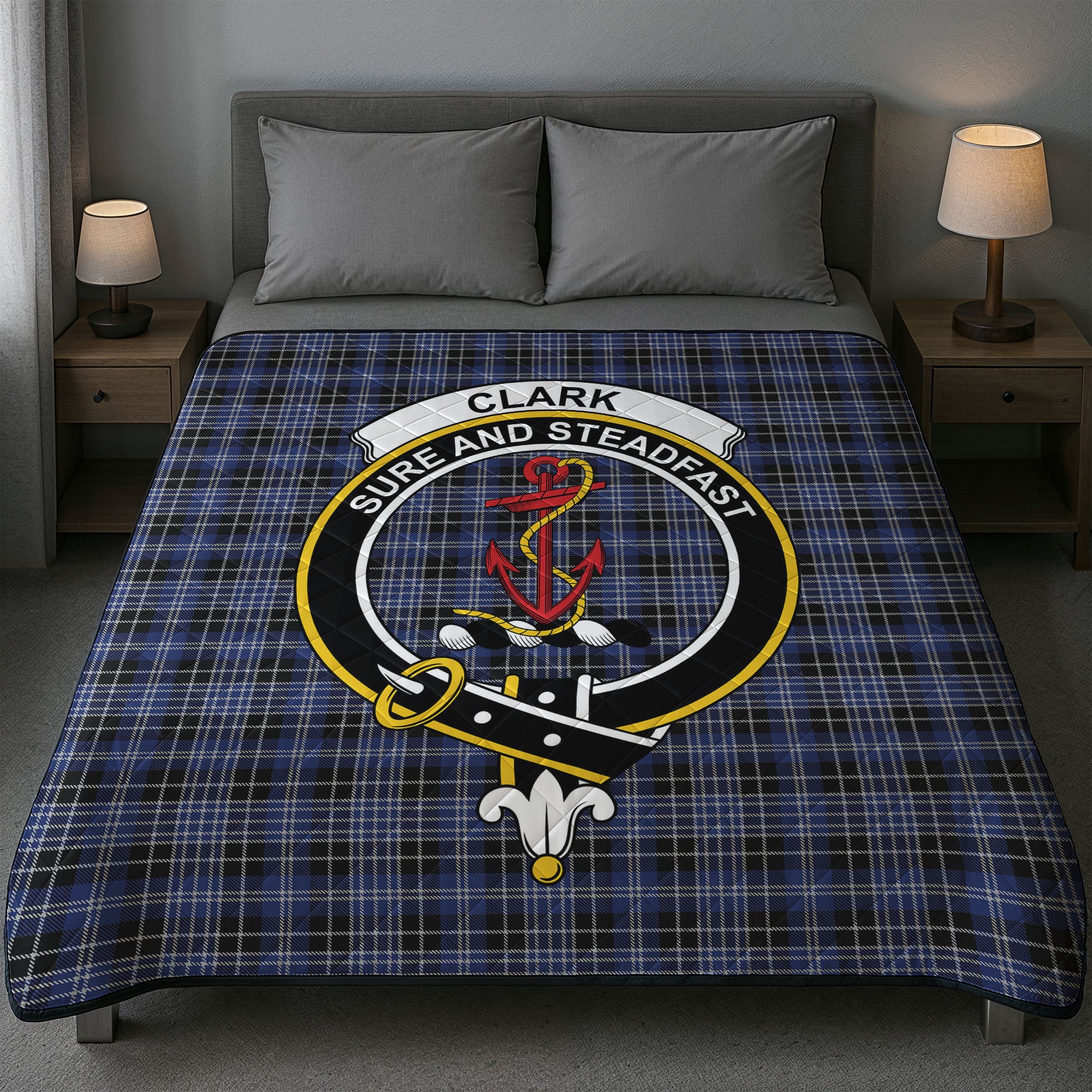 Clark Modern Tartan Crest Quilt