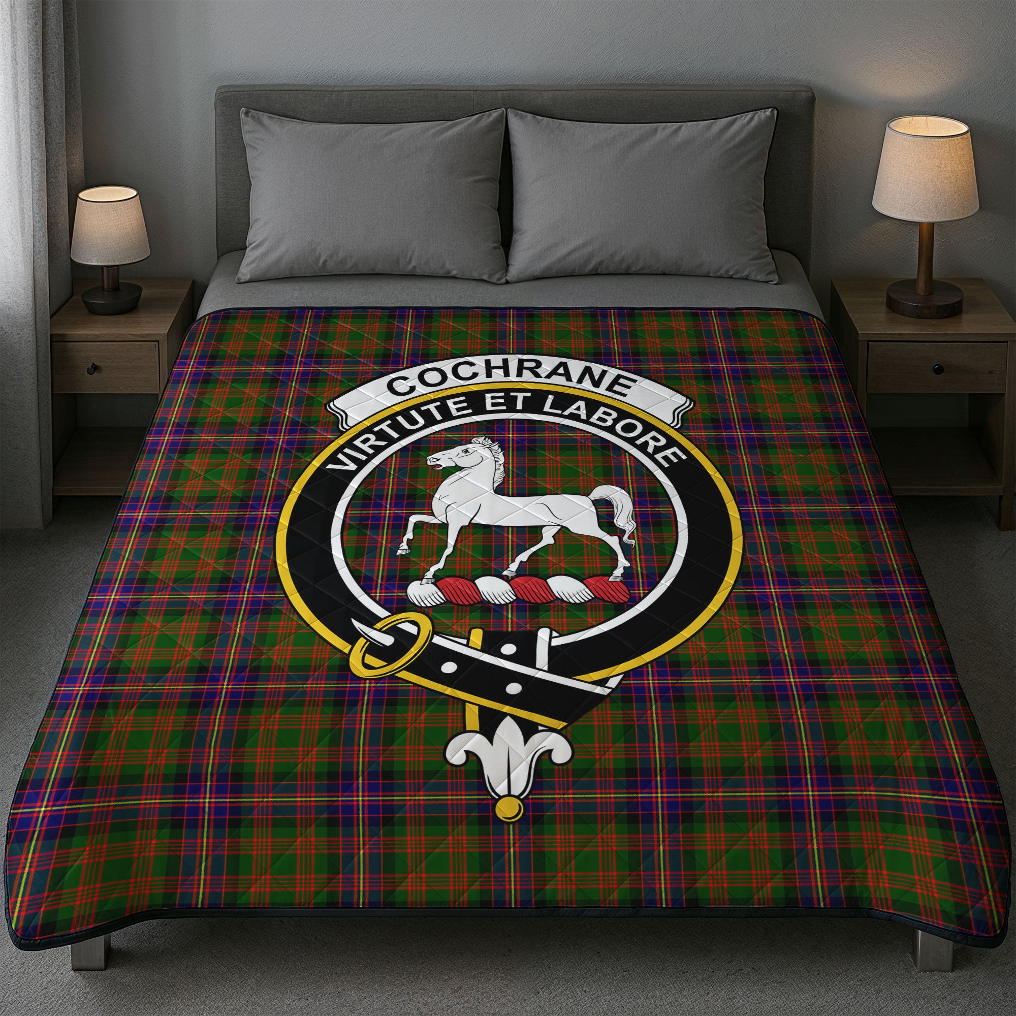 Cochrane Modern Tartan Crest Quilt