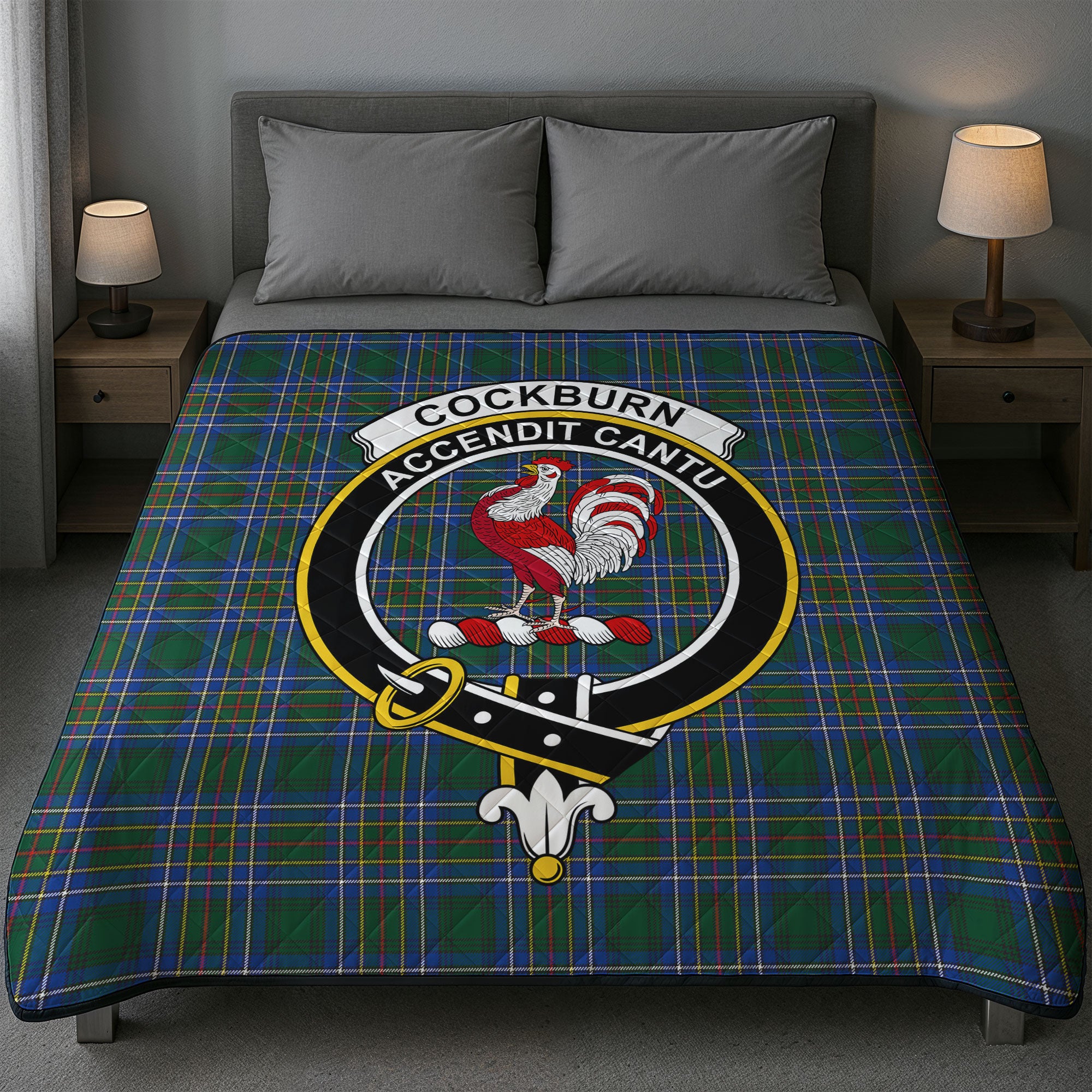 Cockburn Ancient Tartan Crest Quilt