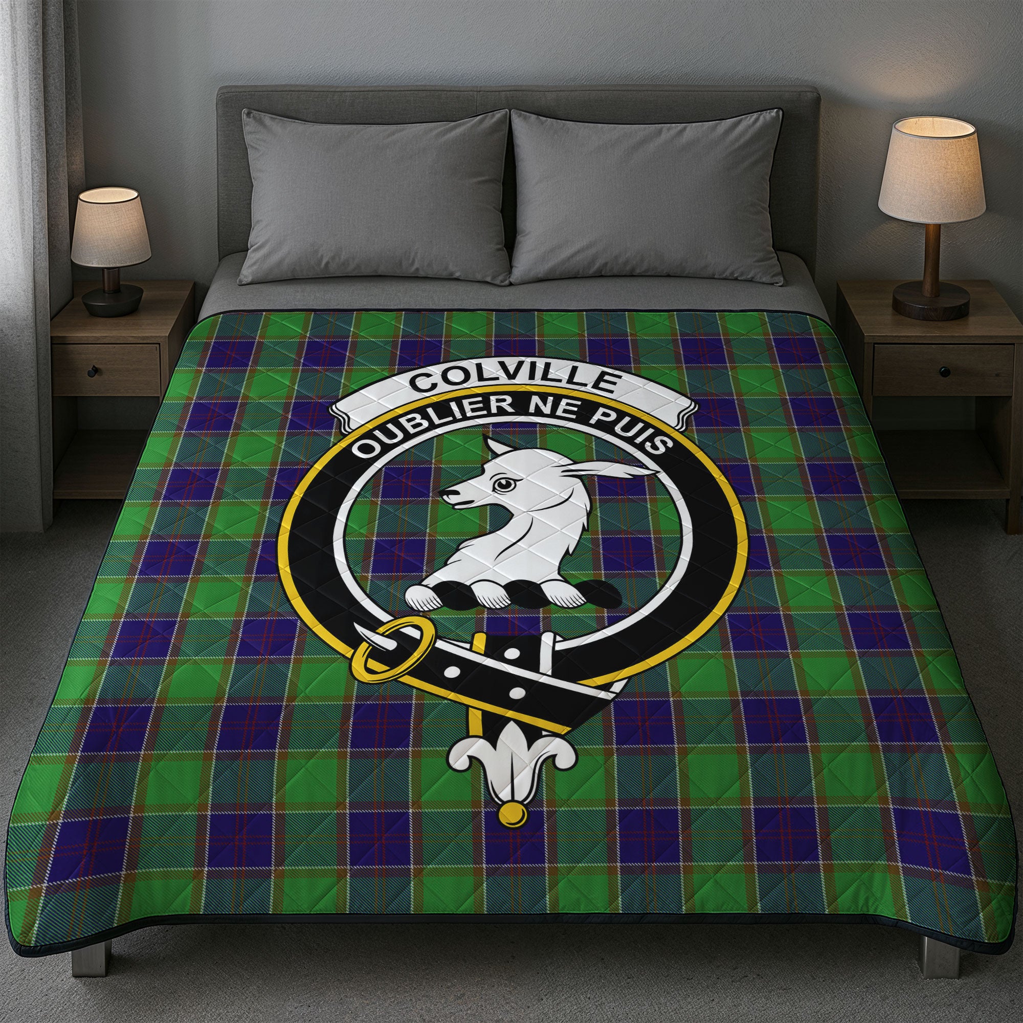 Colville Tartan Crest Quilt