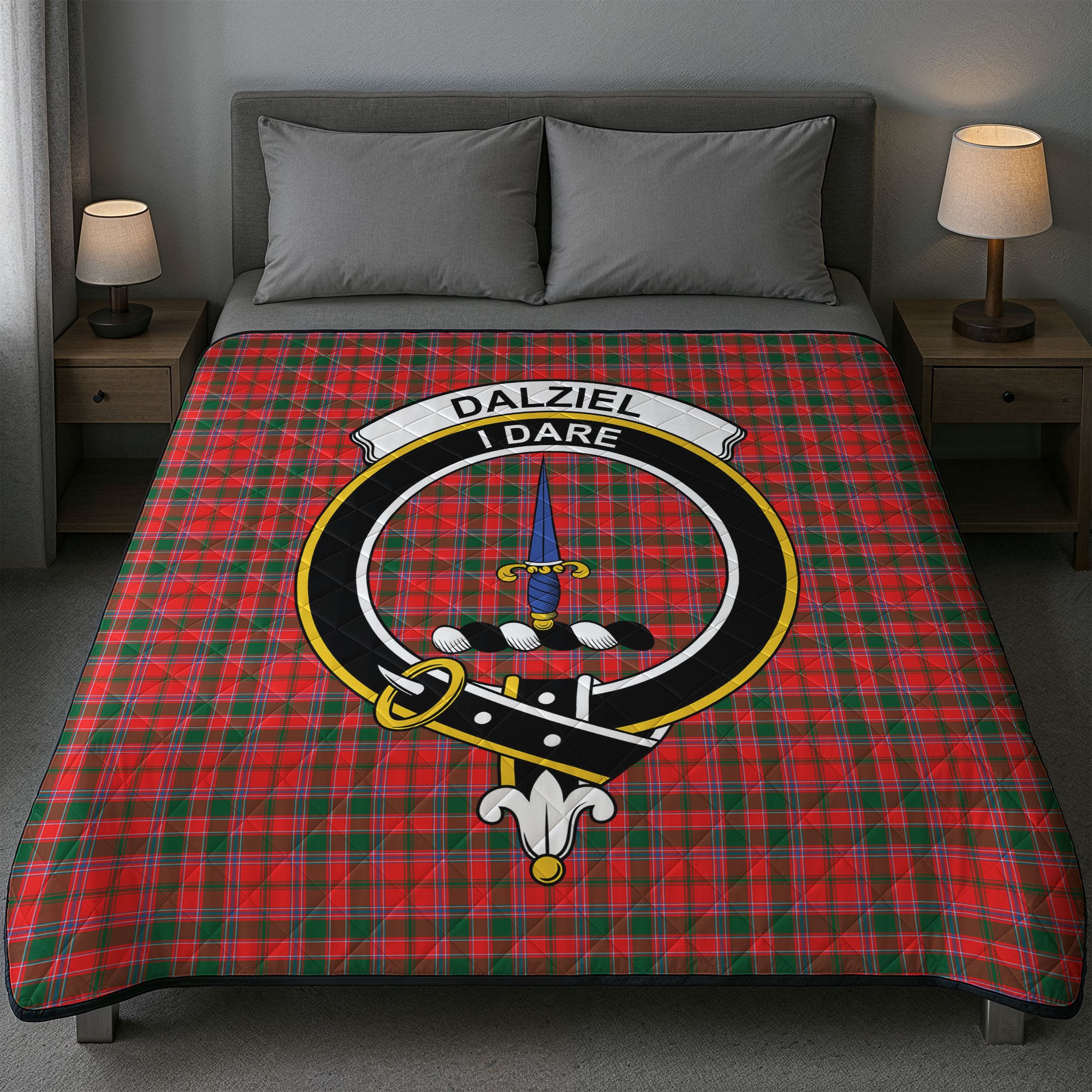 Dalziel Modern Tartan Crest Quilt