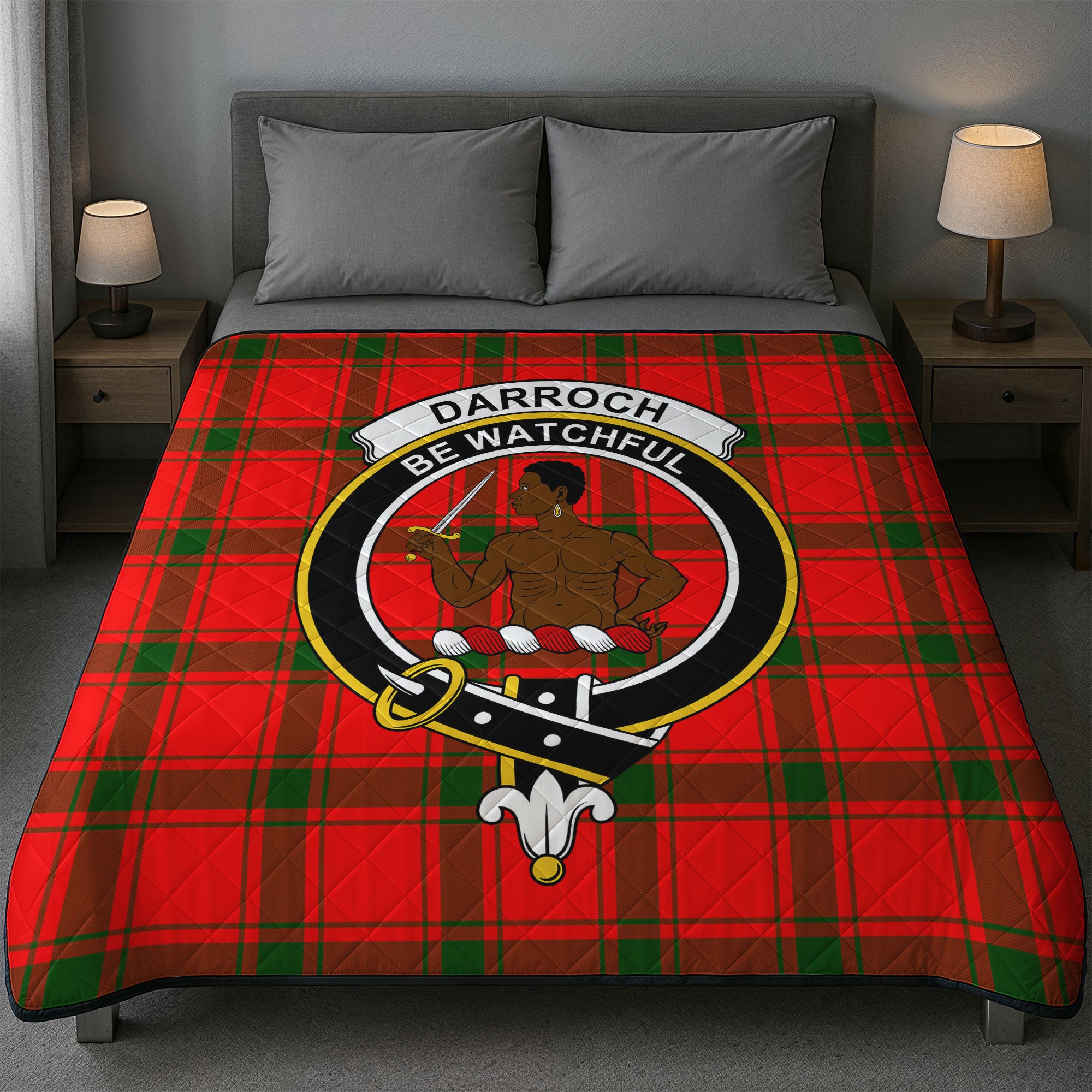 Darroch (Gourock) Tartan Crest Quilt