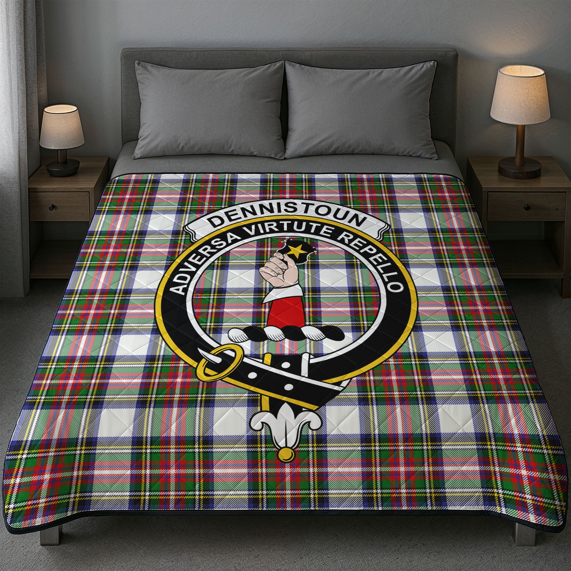 Dennistoun Tartan Crest Quilt