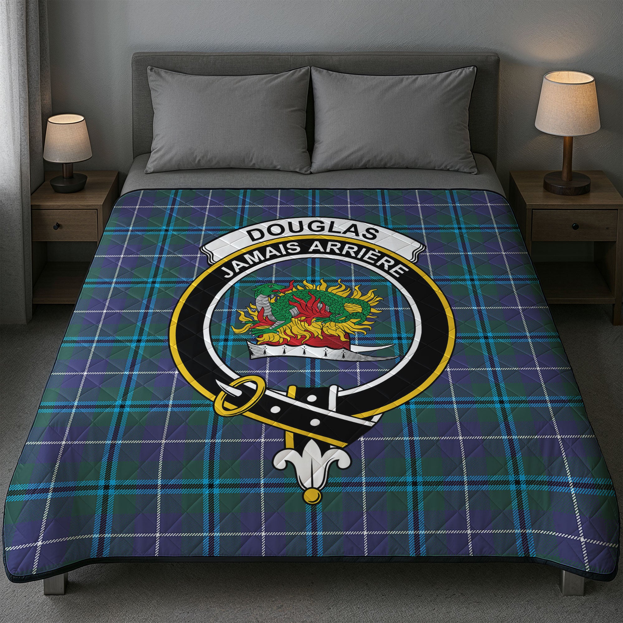 Douglas Modern Tartan Crest Quilt