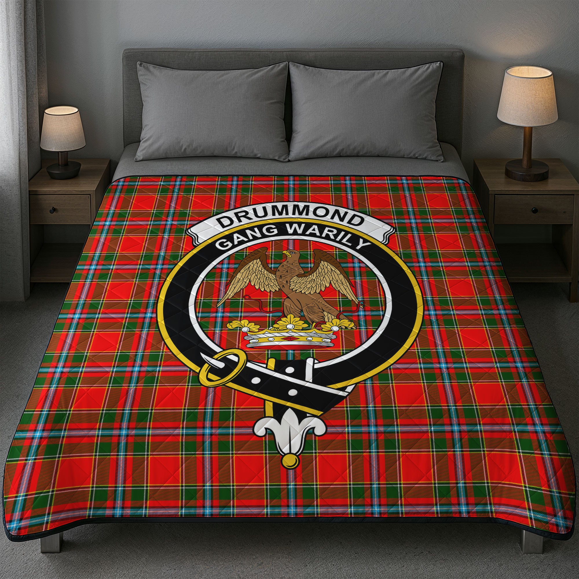 Drummond of Perth Tartan Crest Quilt
