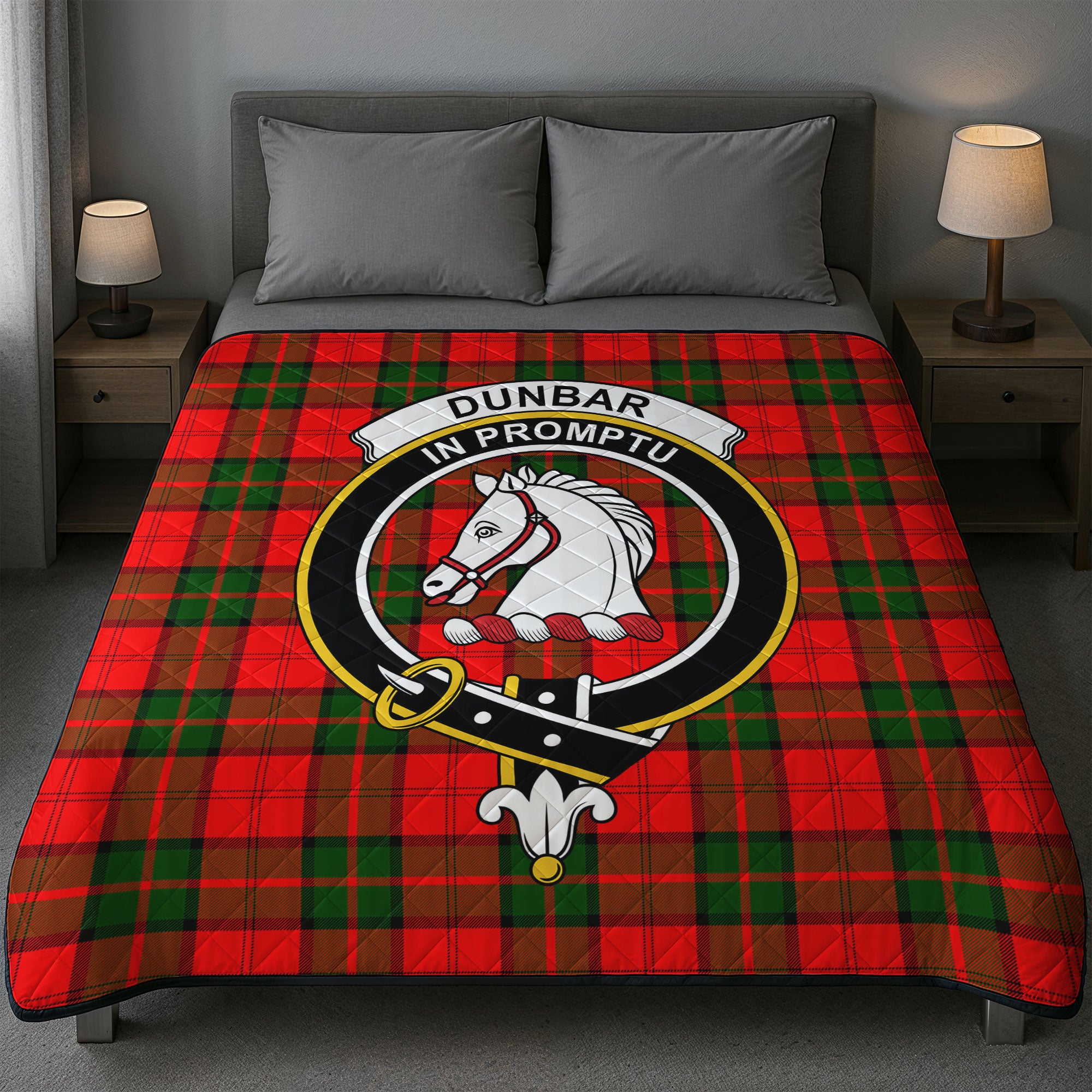Dunbar Modern Tartan Crest Quilt