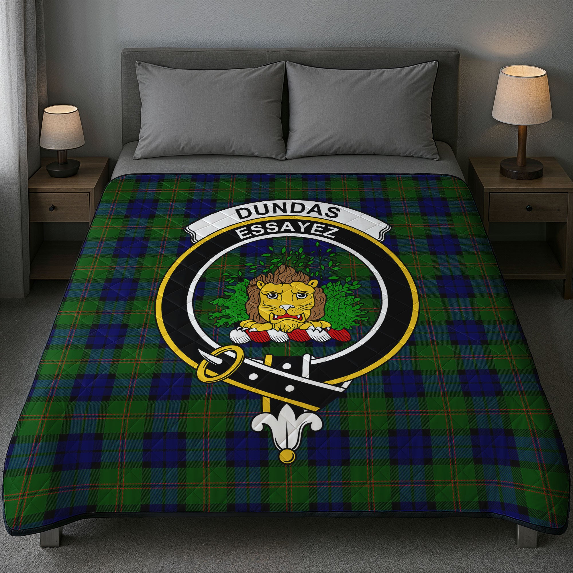 Dundas Modern Tartan Crest Quilt