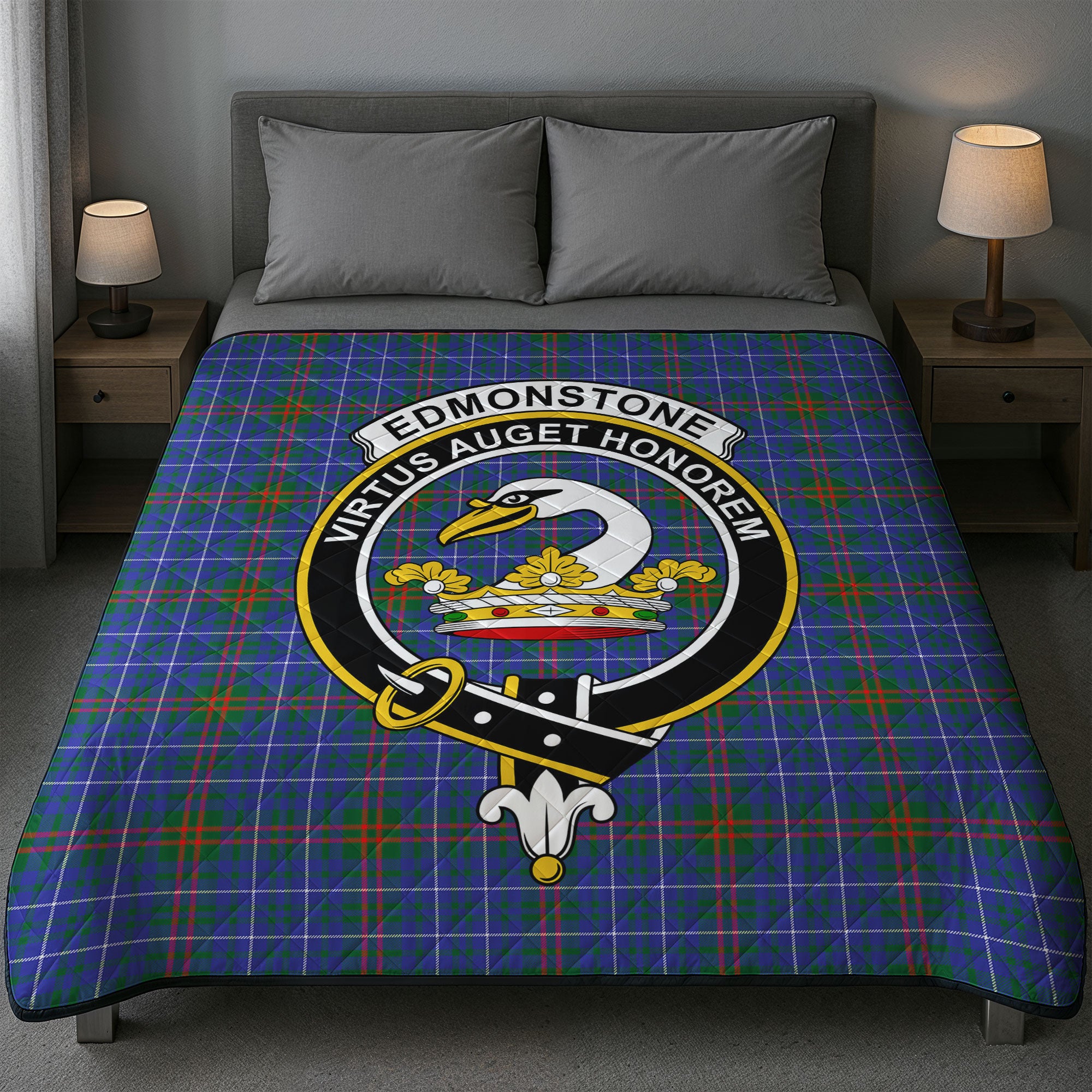 Edmonstone Tartan Crest Quilt