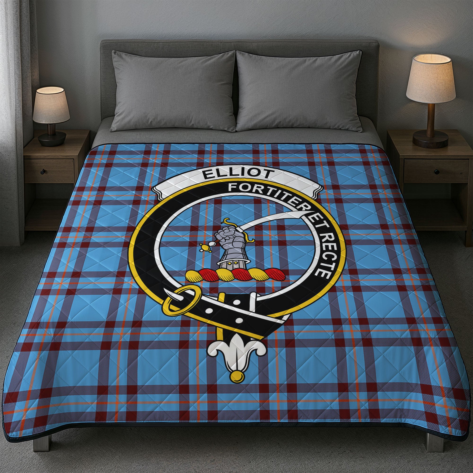 Elliot Ancient Tartan Crest Quilt