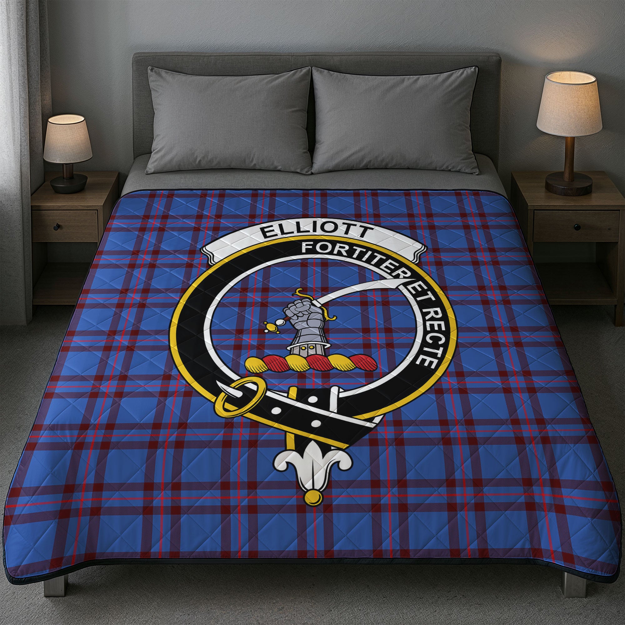 Elliott Modern Tartan Crest Quilt