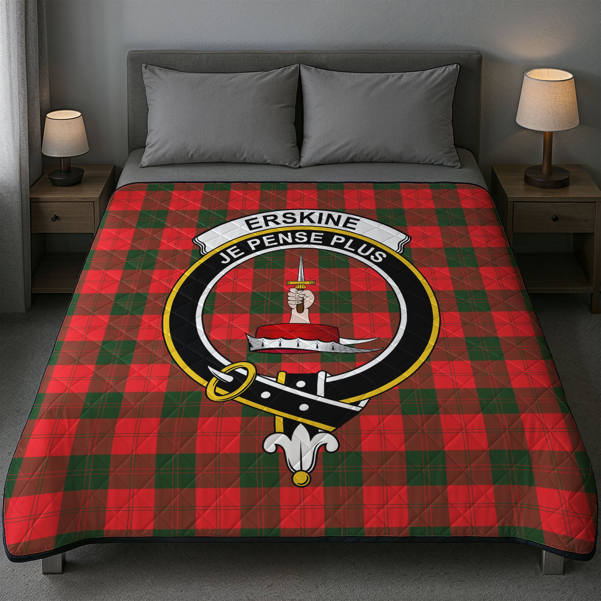 Erskine Modern Tartan Crest Quilt