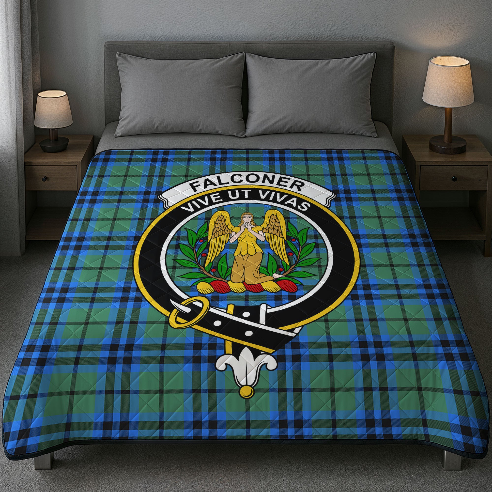 Falconer Tartan Crest Quilt