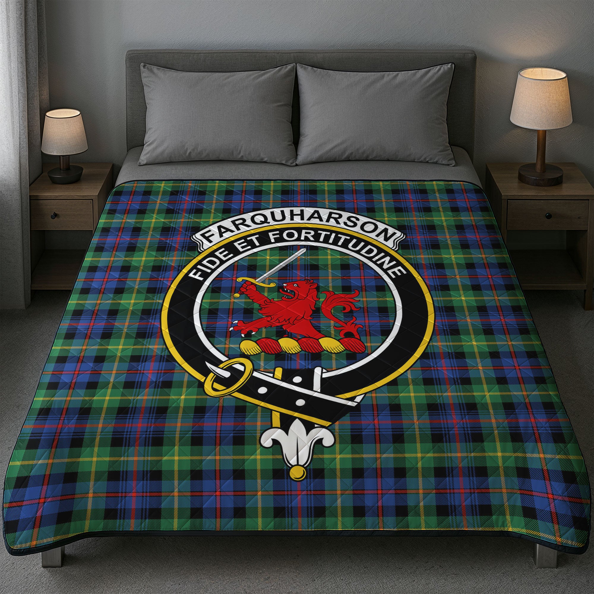 Farquharson Ancient Tartan Crest Quilt