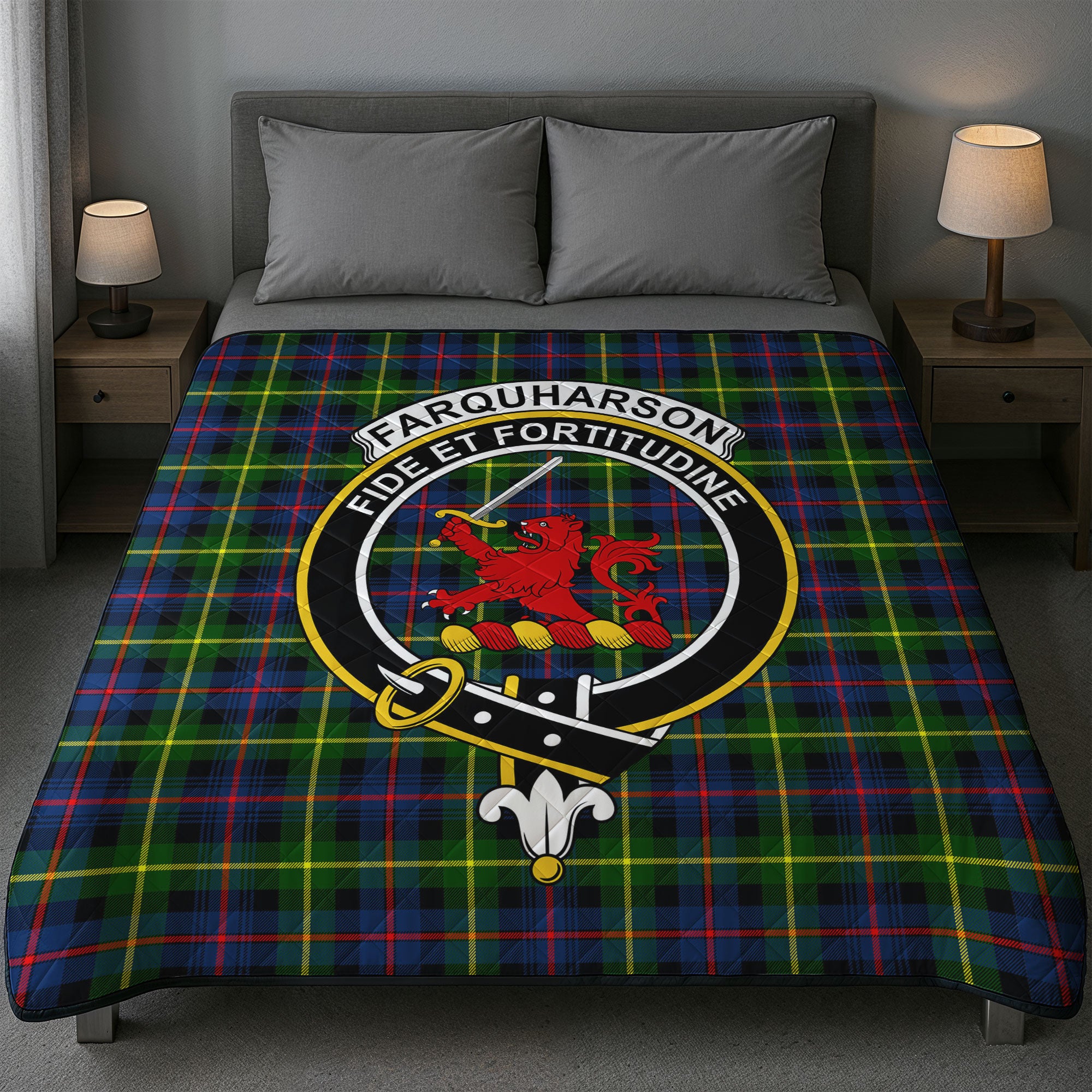 Farquharson Modern Tartan Crest Quilt