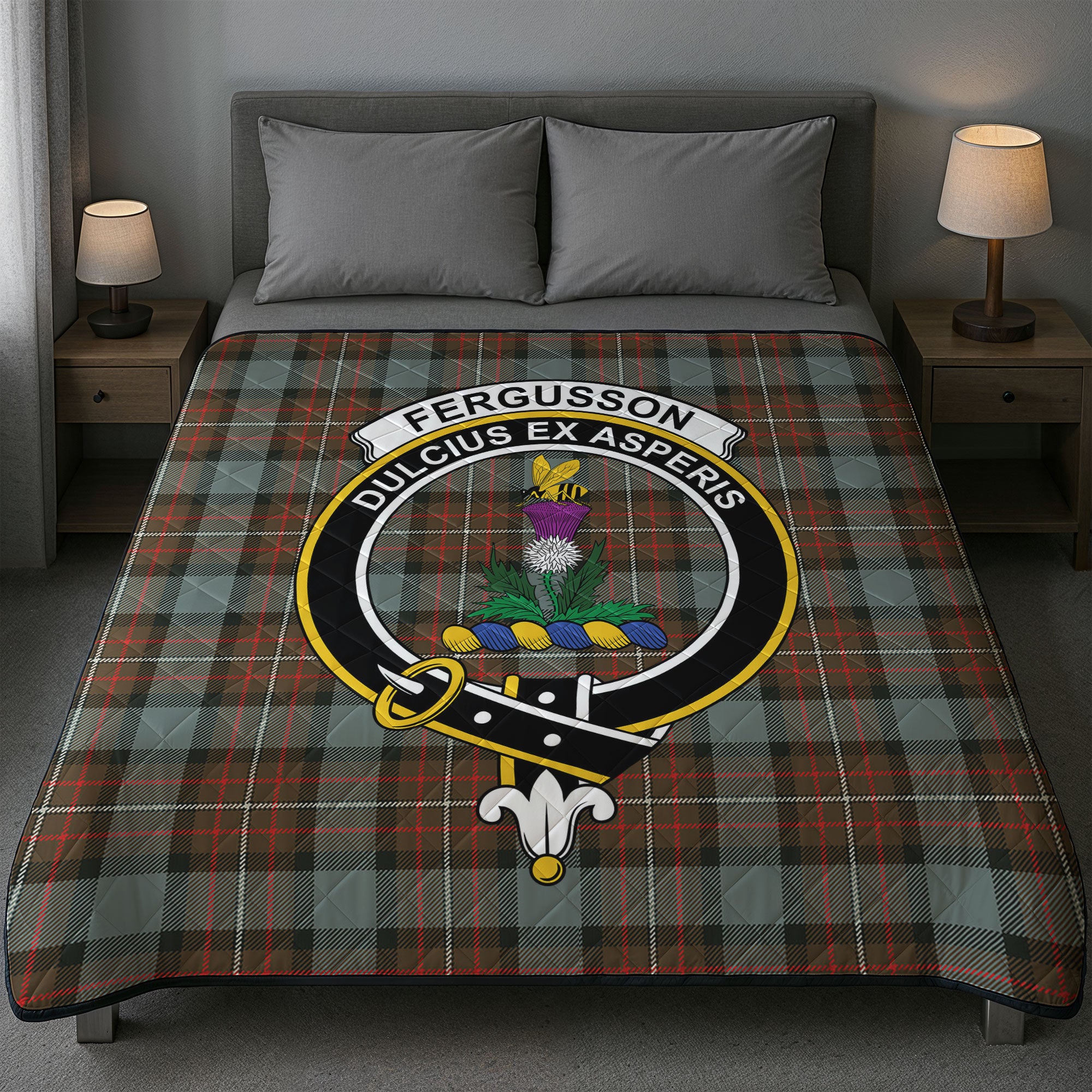 Fergusson Weathered Tartan Crest Quilt