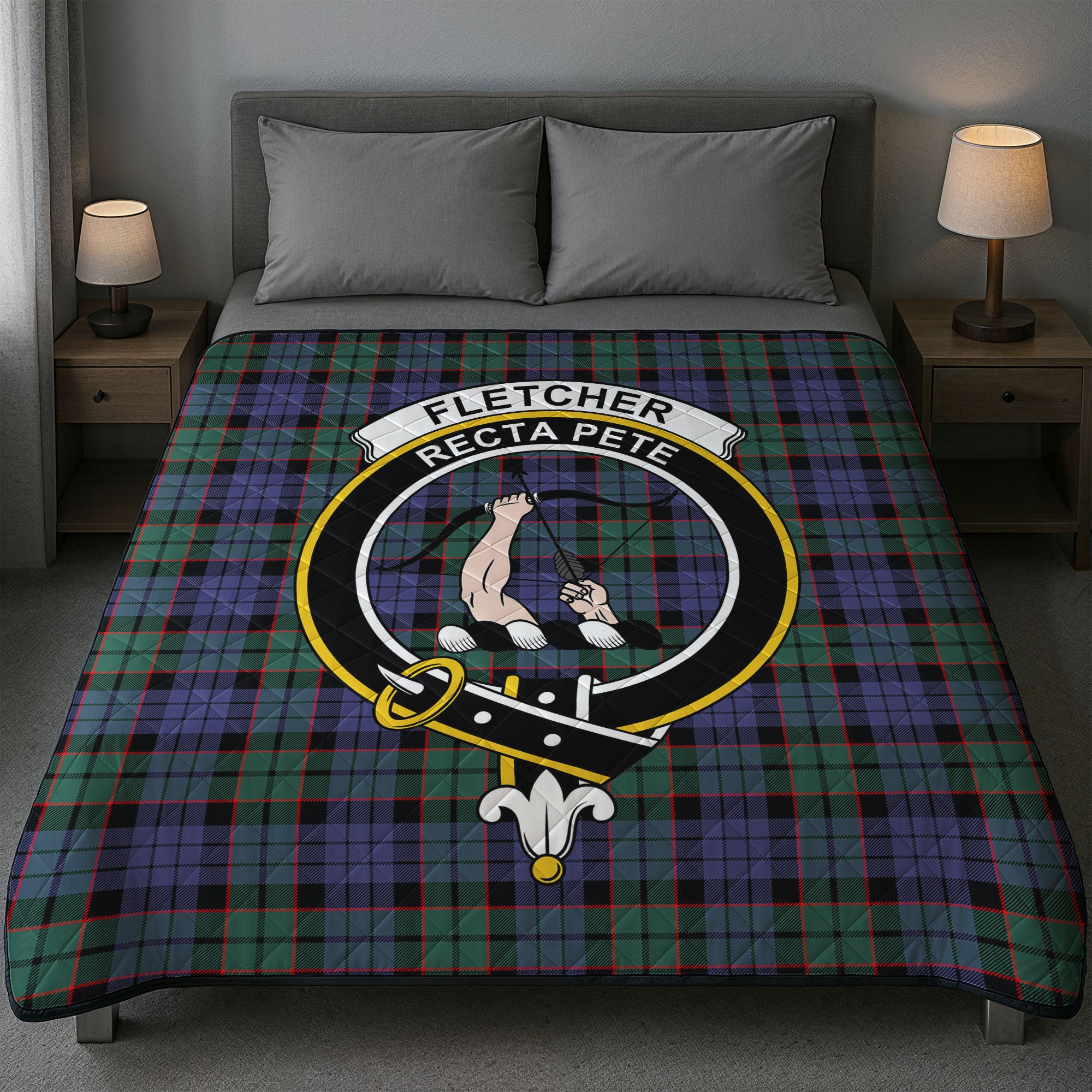 Fletcher Modern Tartan Crest Quilt