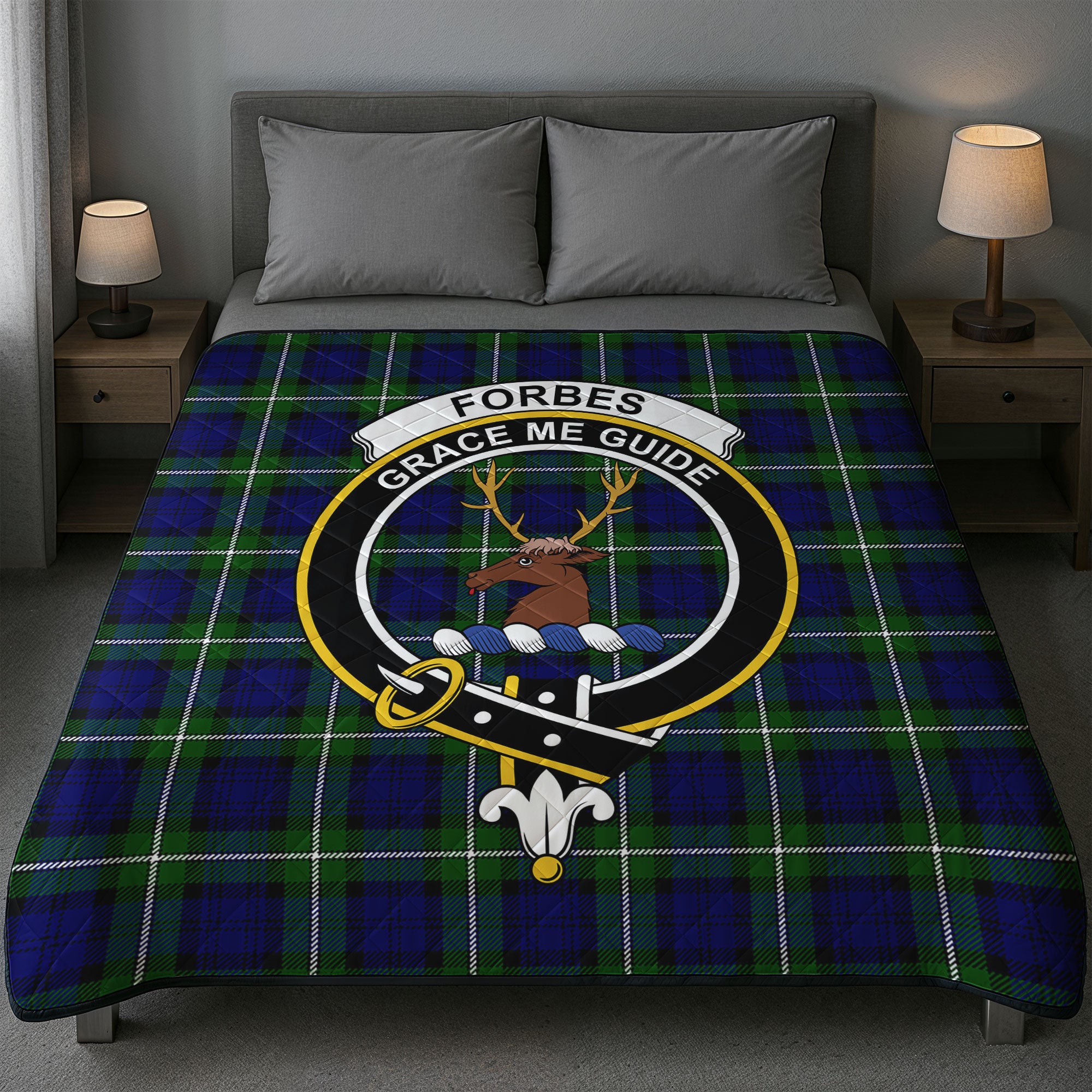 Forbes Modern Tartan Crest Quilt
