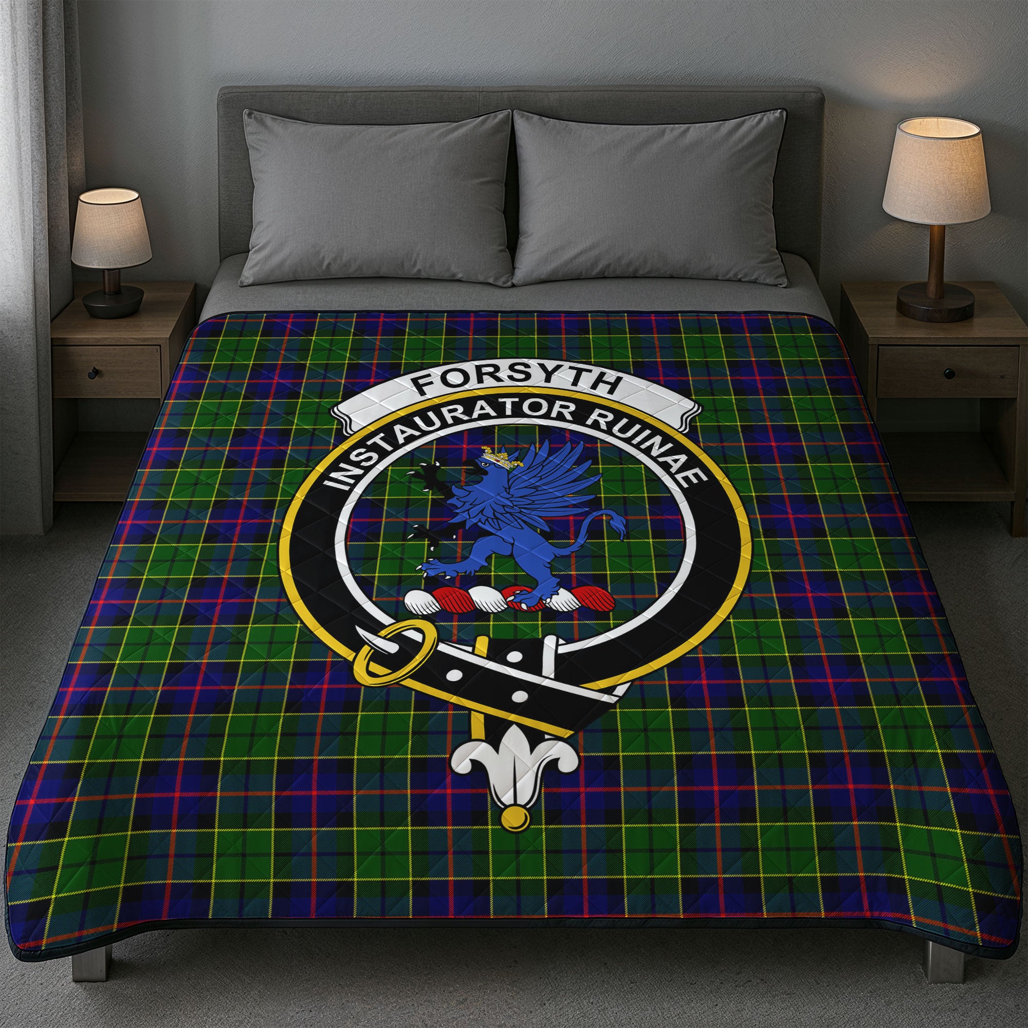 Forsyth Modern Tartan Crest Quilt