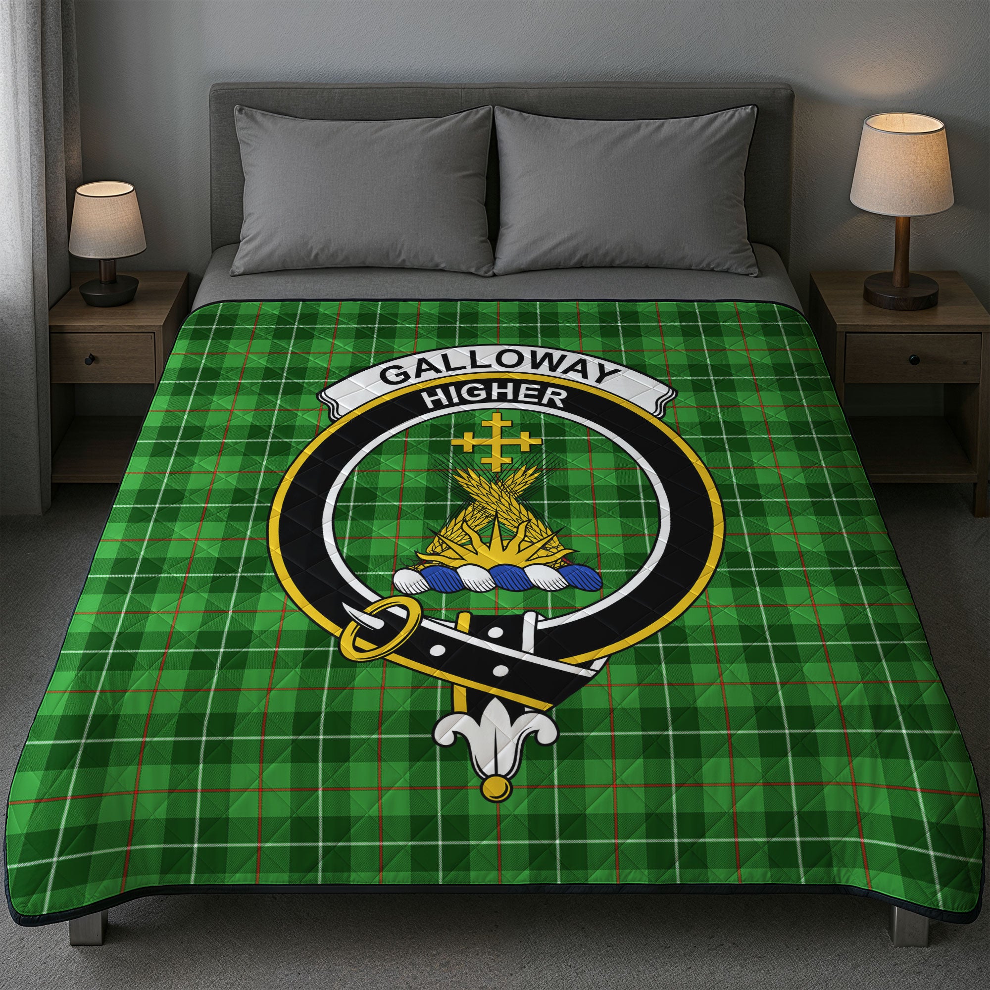 Galloway District Tartan Crest Quilt
