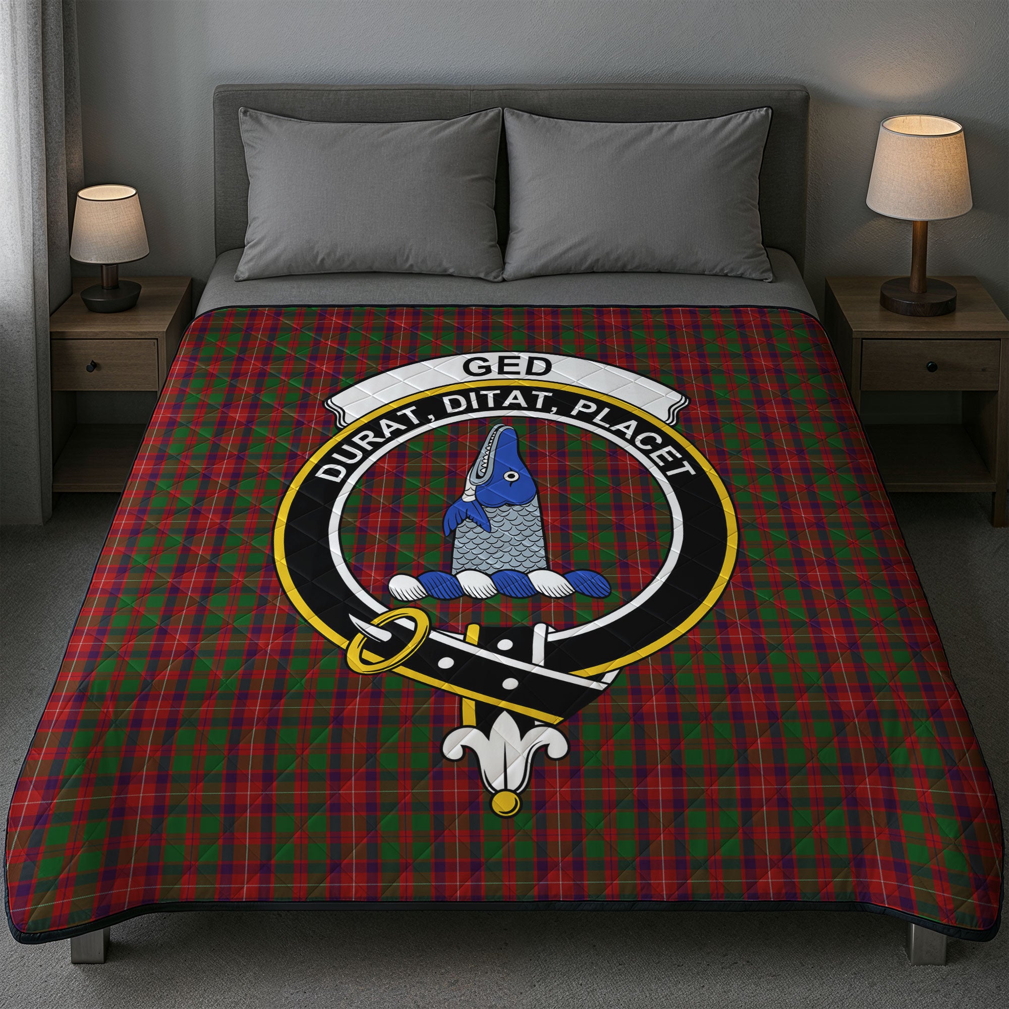 Ged Tartan Crest Quilt