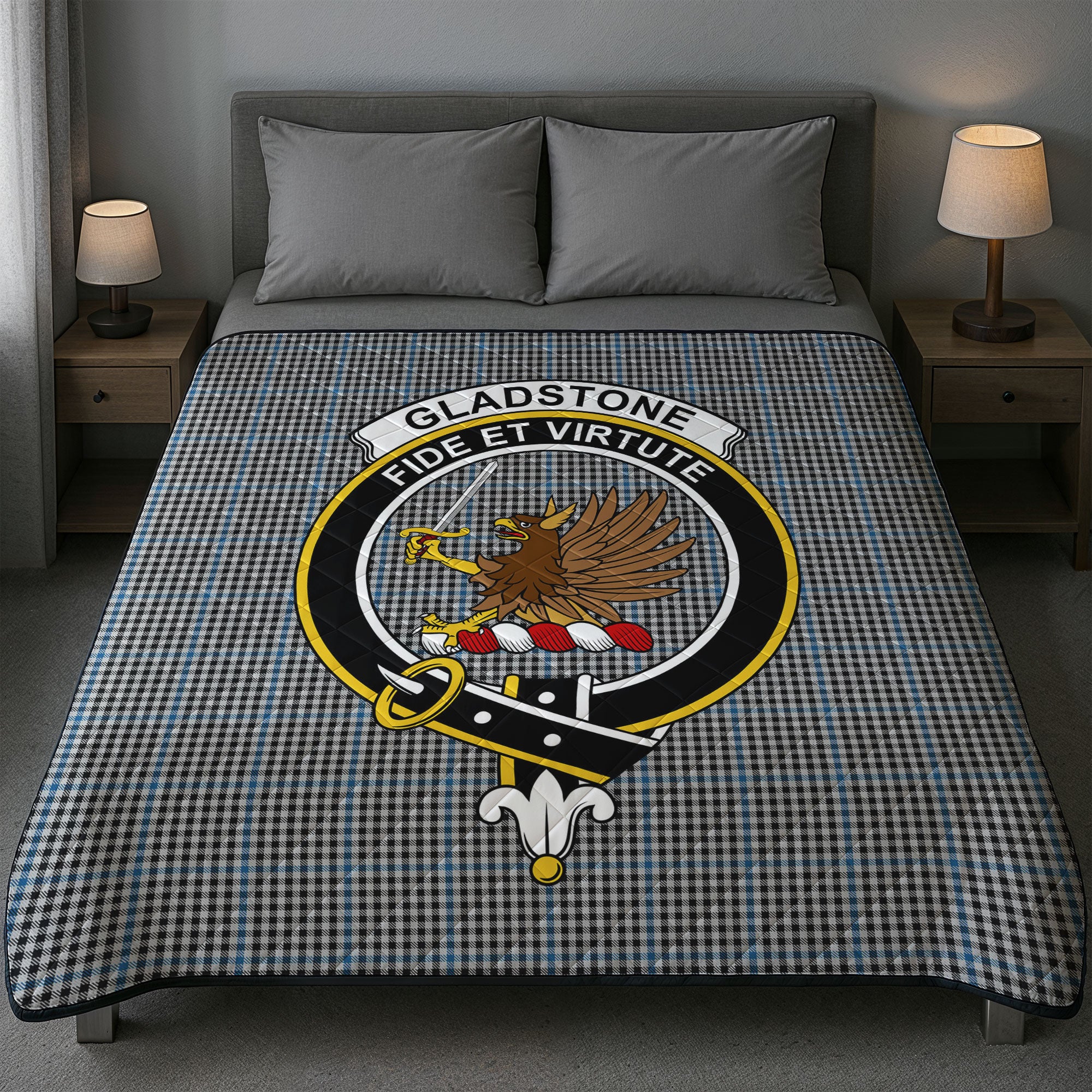Gladstone Tartan Crest Quilt