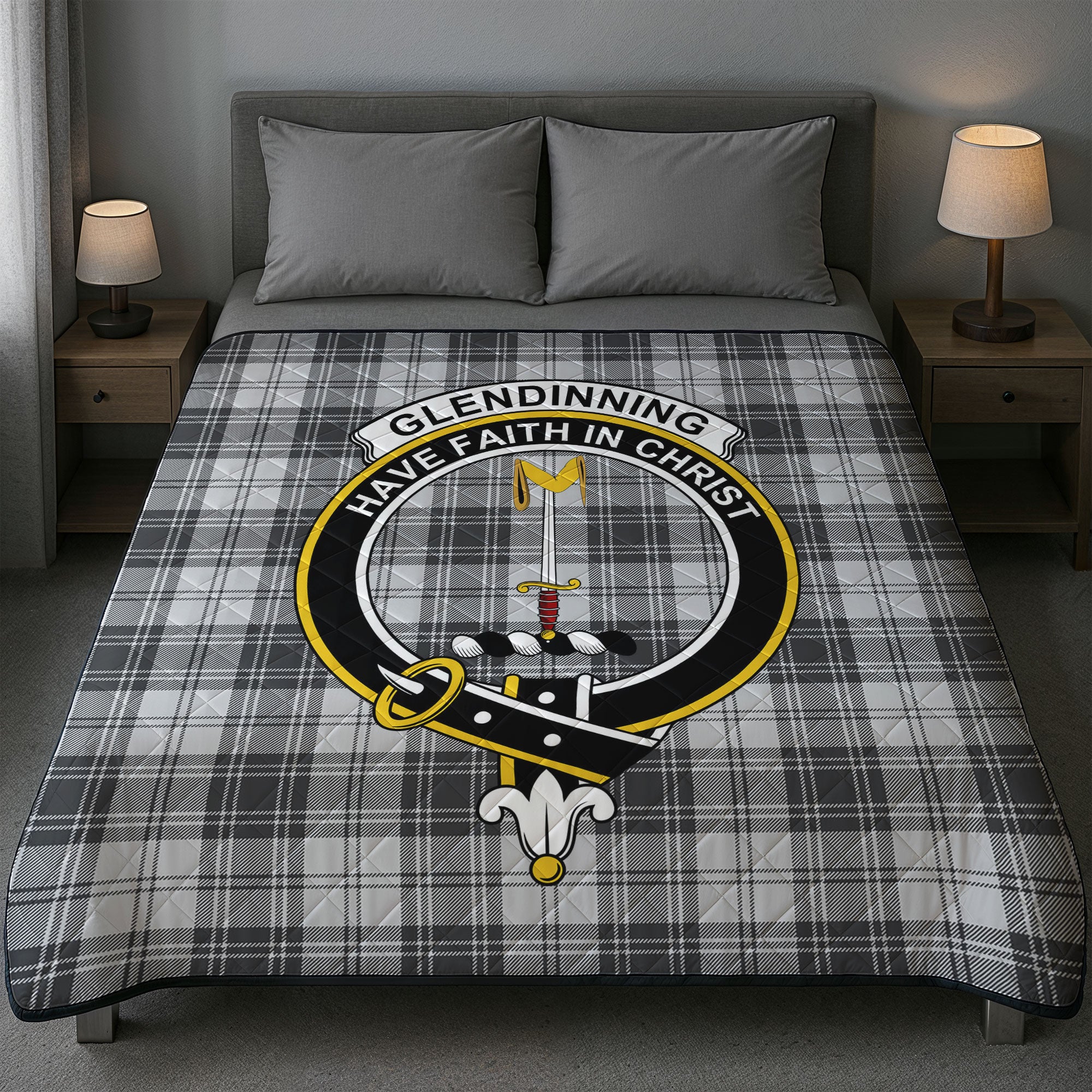 Glendinning Tartan Crest Quilt