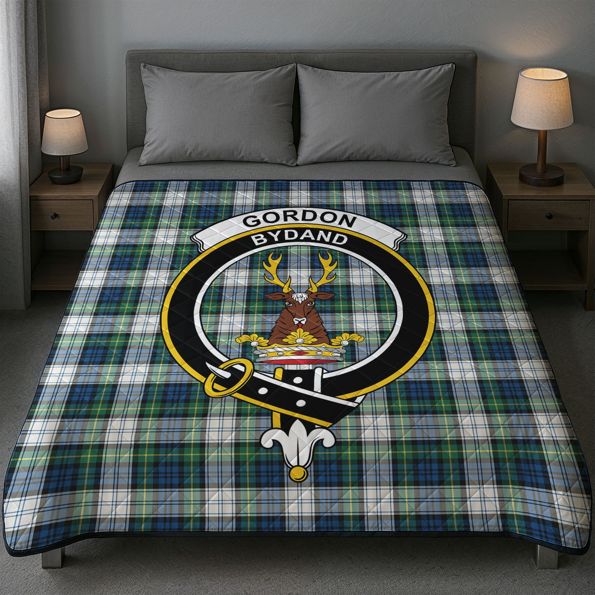 Gordon Dress Ancient Tartan Crest Quilt