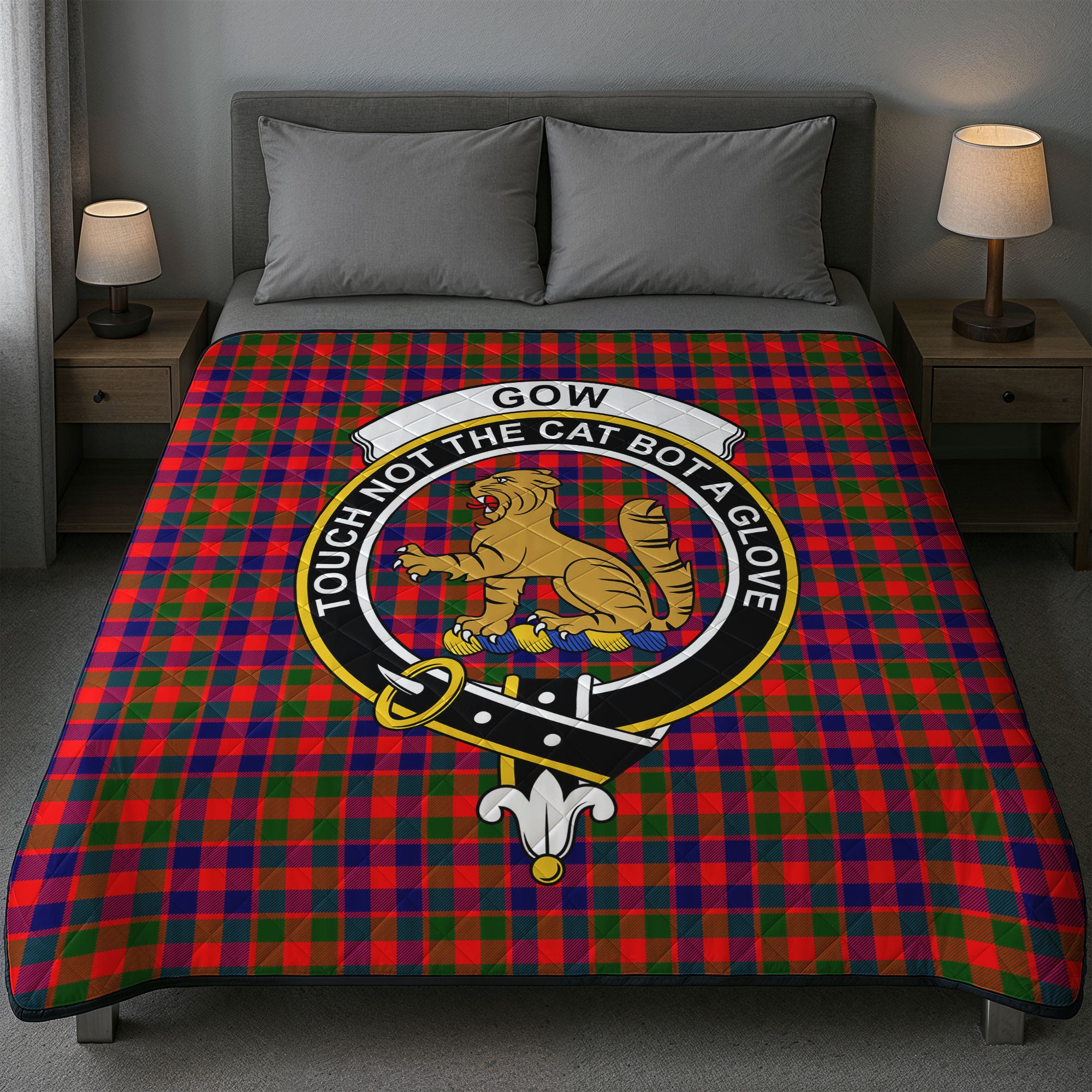 Gow (or McGouan) Tartan Crest Quilt