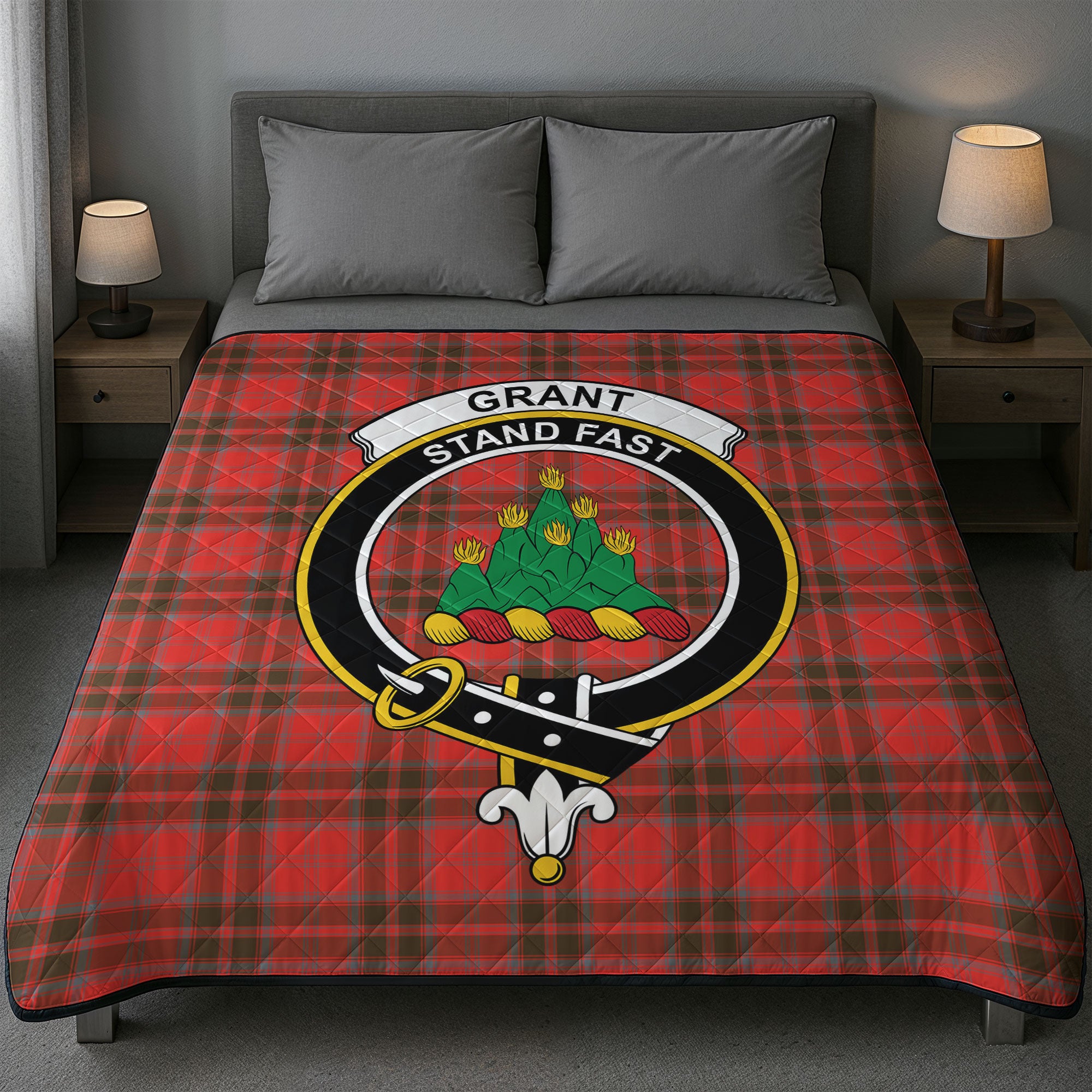 Grant Weathered  Tartan Crest Quilt