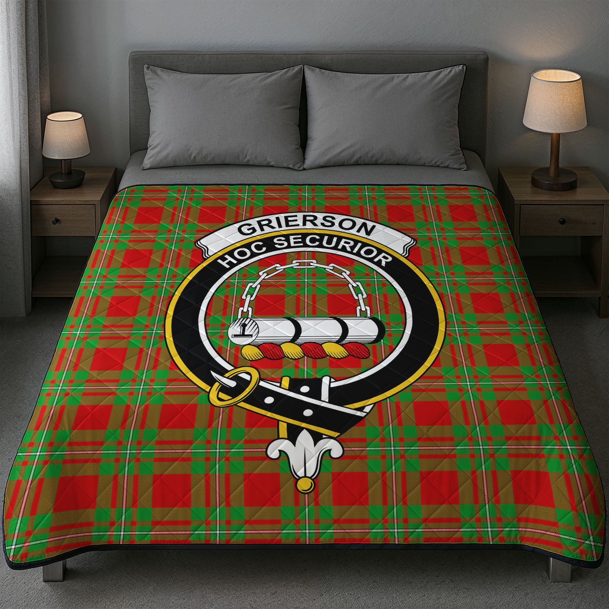 Grierson Tartan Crest Quilt