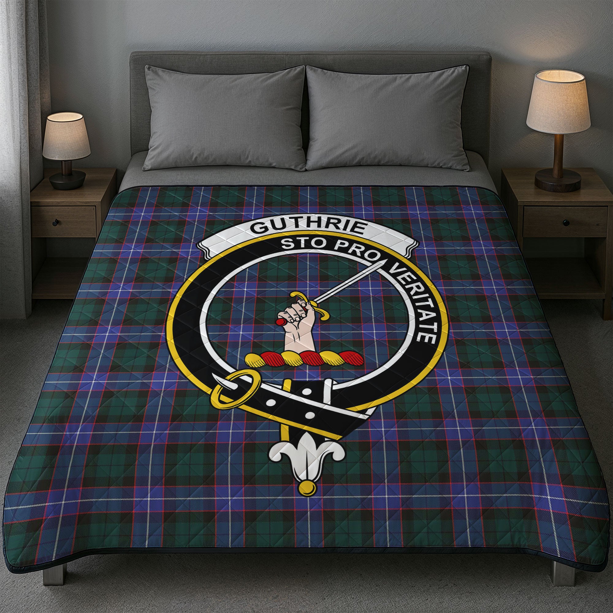 Guthrie Modern Tartan Crest Quilt