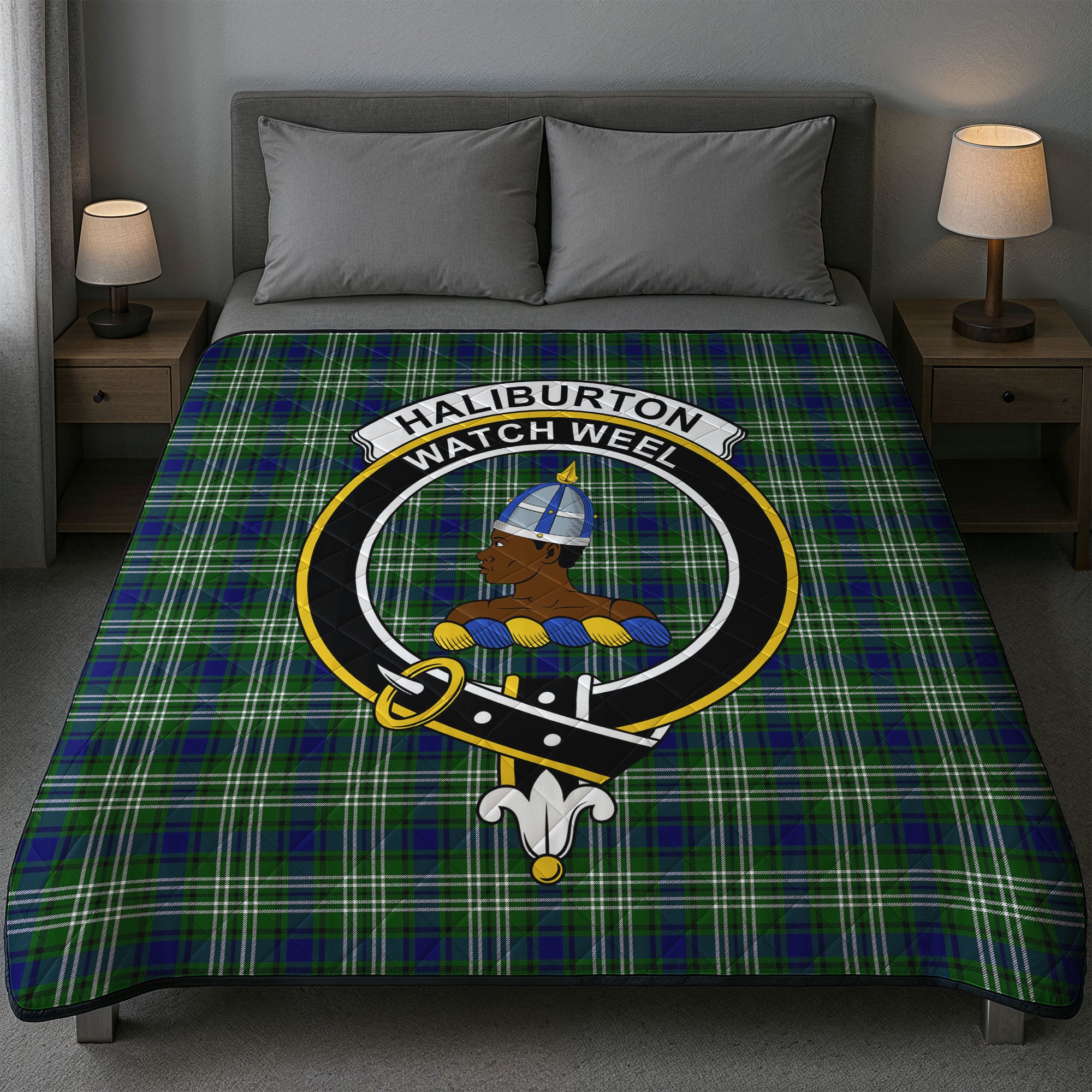 Haliburton Tartan Crest Quilt
