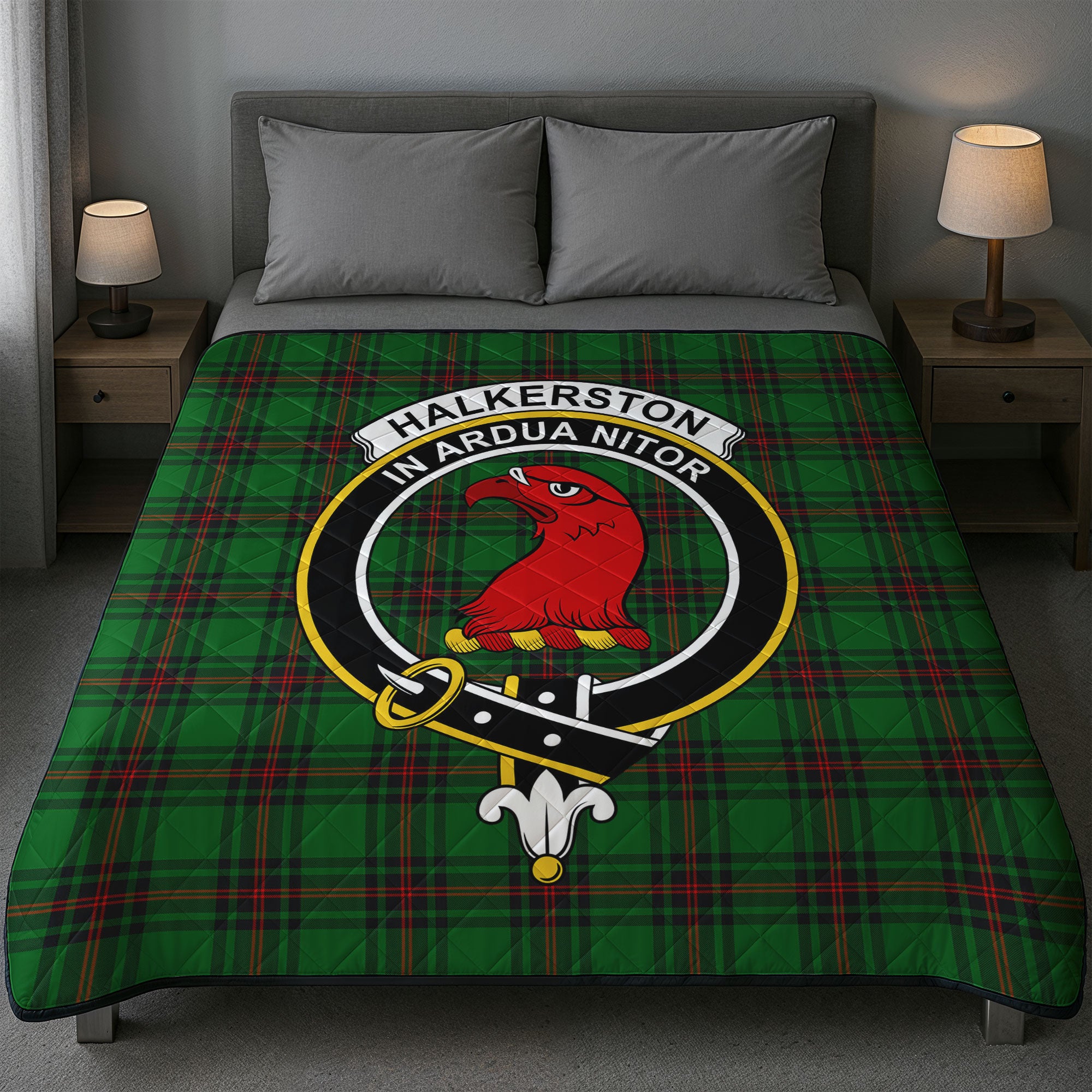 Halkerston Tartan Crest Quilt
