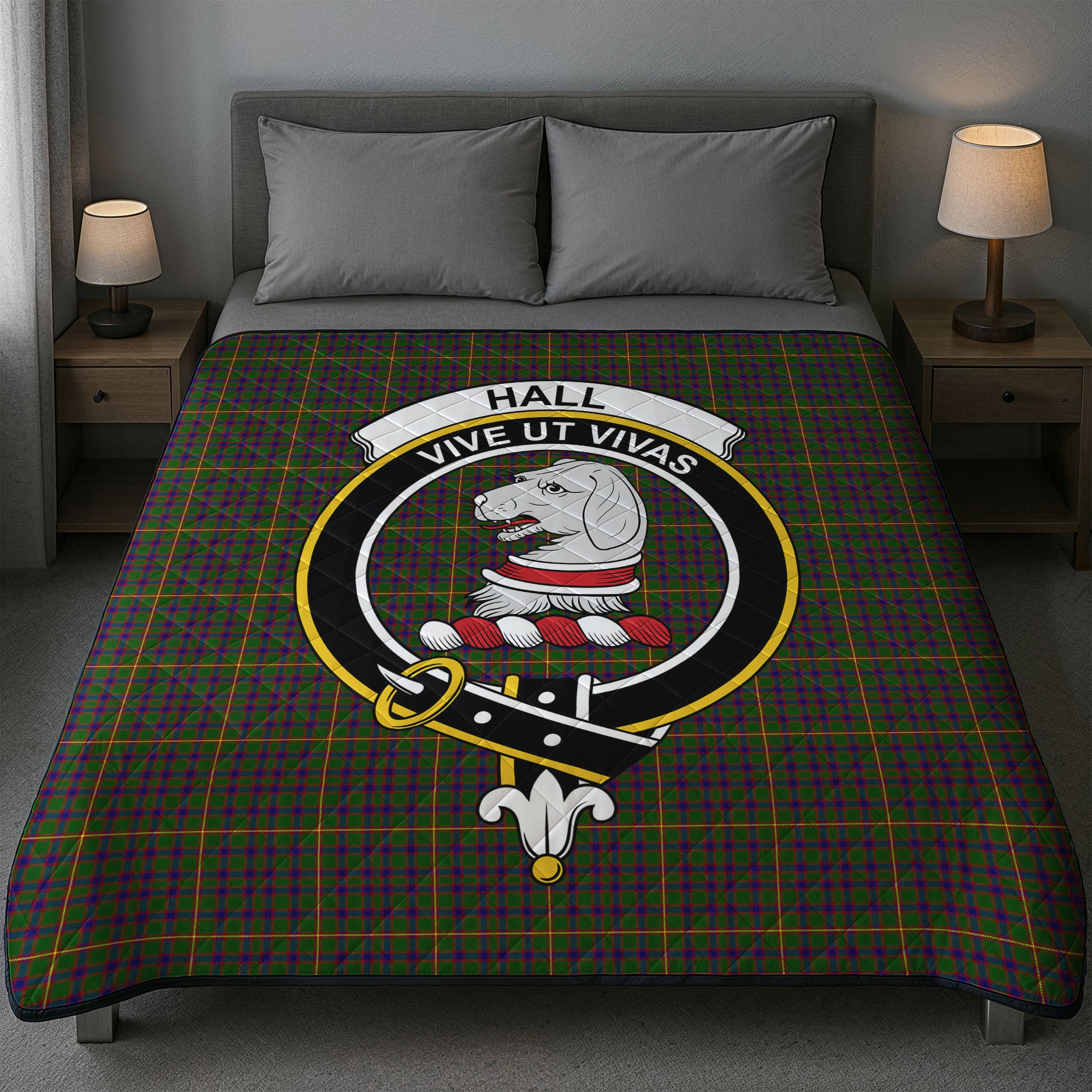 Hall Tartan Crest Quilt