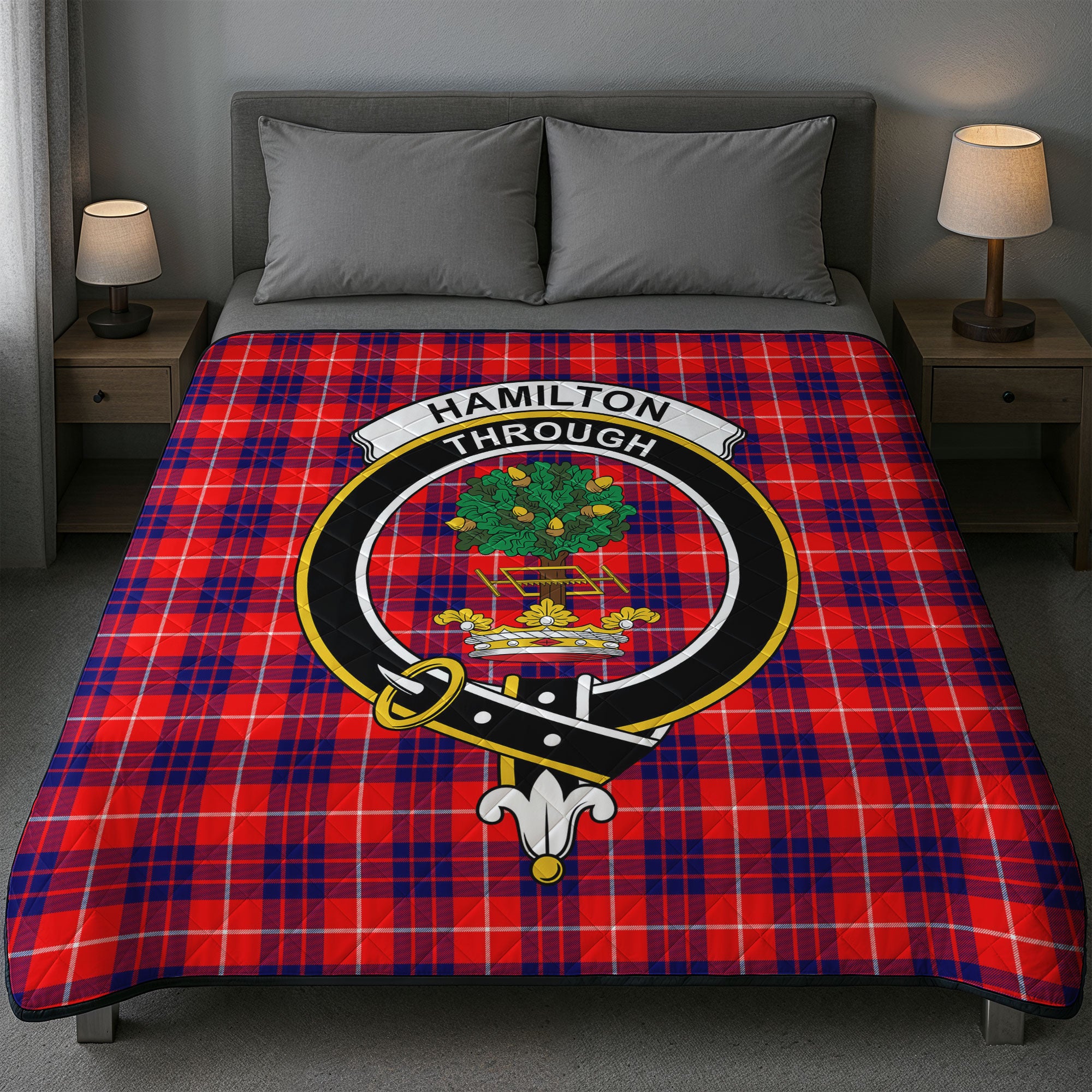 Hamilton Modern Tartan Crest Quilt