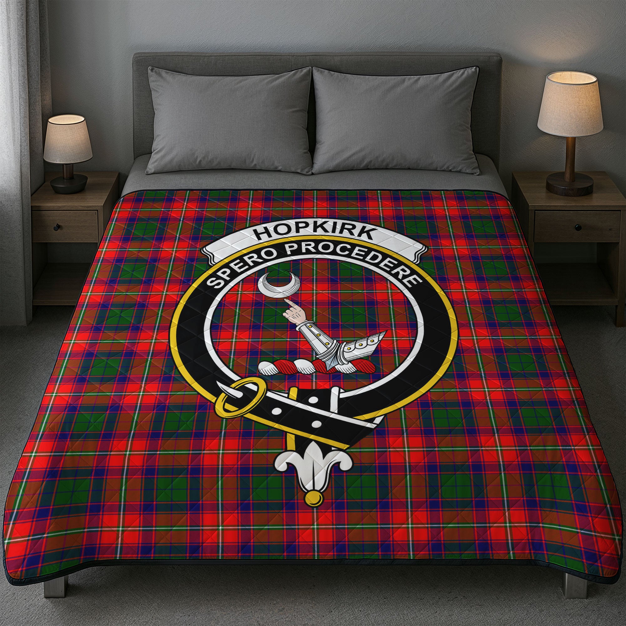 Hopkirk Tartan Crest Quilt